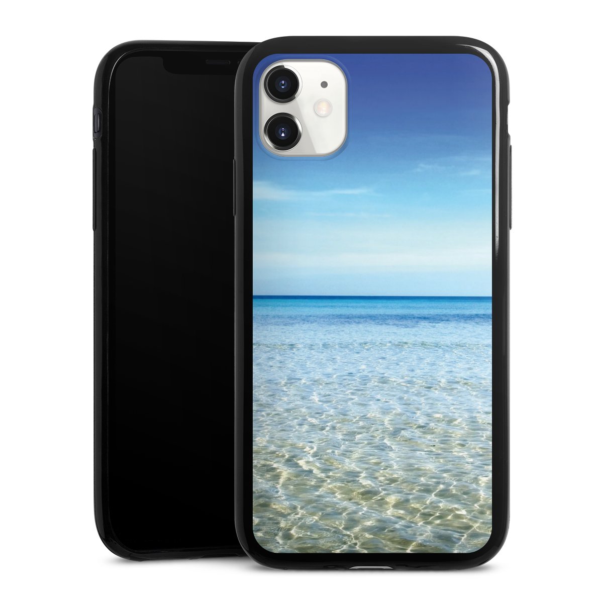 iPhone 11 Handy Slim Case extra dünn Silikon Handyhülle schwarz Hülle Urlaub Sky Ocean Silikon Slim Case