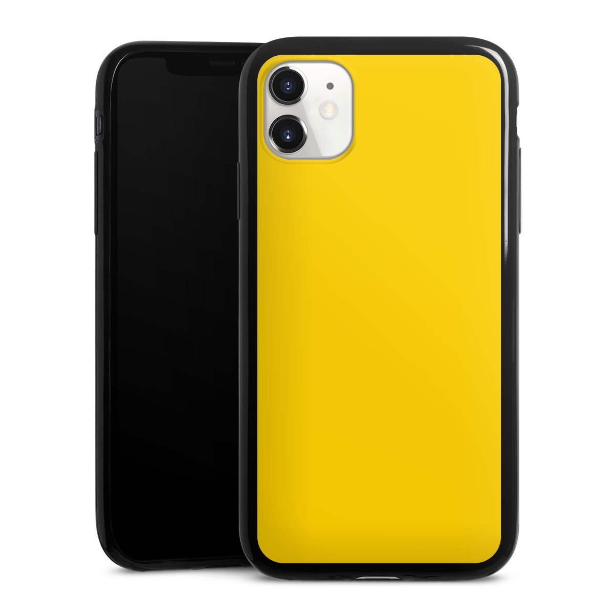 iPhone 11 Handy Slim Case extra dünn Silikon Handyhülle schwarz Hülle Yellow Unicoloured Colour Silikon Slim Case