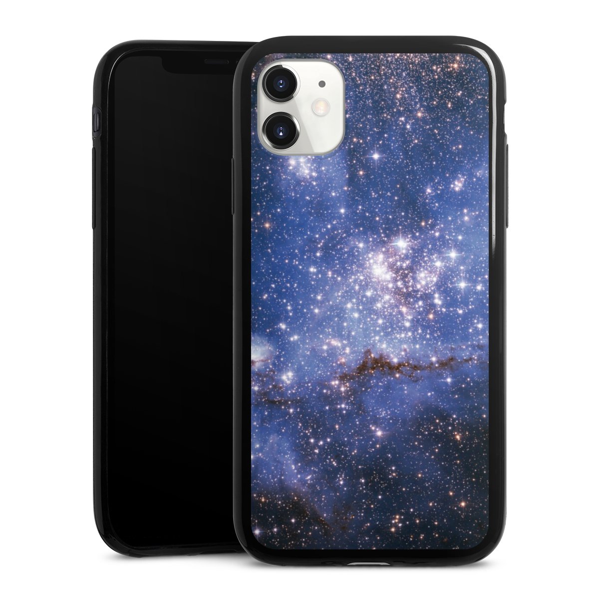 iPhone 11 Handy Slim Case extra dünn Silikon Handyhülle schwarz Hülle Weltall Galaxy Weltraum Silikon Slim Case