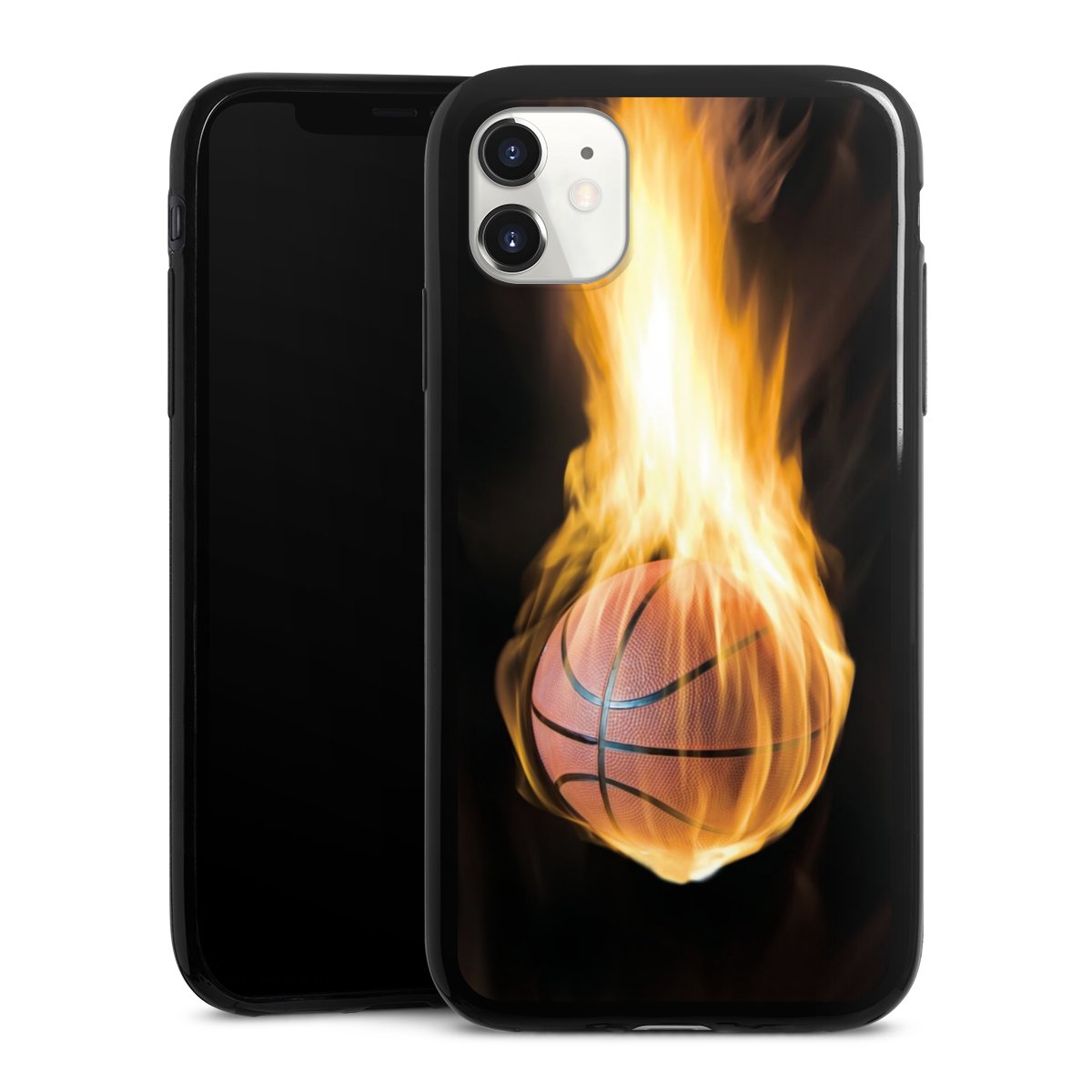 iPhone 11 Handy Slim Case extra dünn Silikon Handyhülle schwarz Hülle Basketball Sports Fire Silikon Slim Case