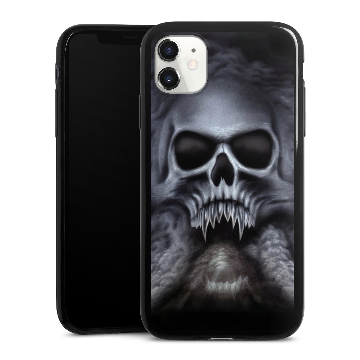 iPhone 11 Handy Slim Case extra dünn Silikon Handyhülle schwarz Hülle Totenkopf Skull Silikon Slim Case