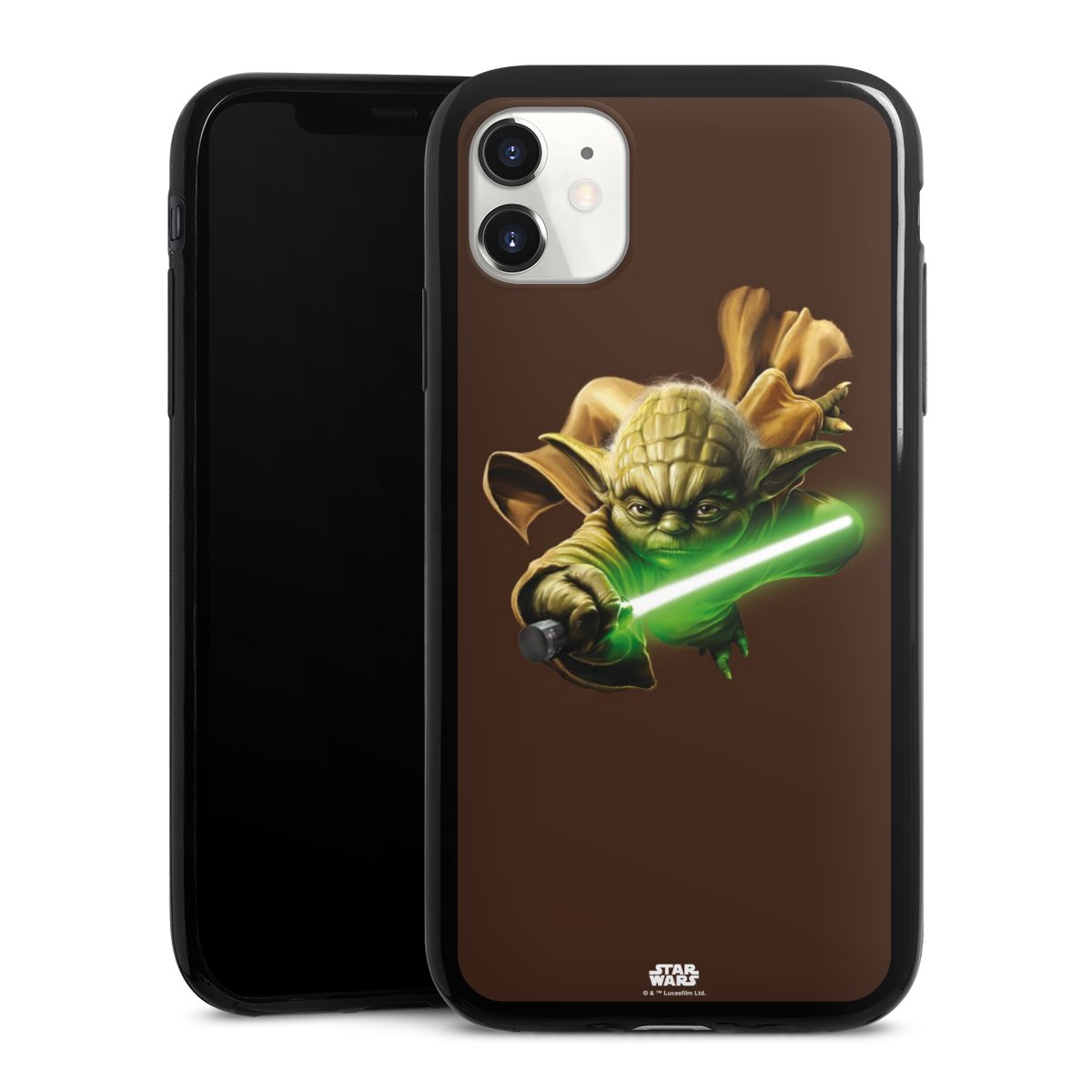 iPhone 11 Handy Slim Case extra dünn Silikon Handyhülle schwarz Hülle Yoda Merchandise Star Wars Silikon Slim Case