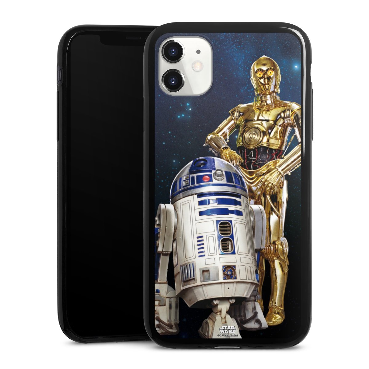 iPhone 11 Handy Slim Case extra dünn Silikon Handyhülle schwarz Hülle Weltall Star Wars R2d2 Silikon Slim Case