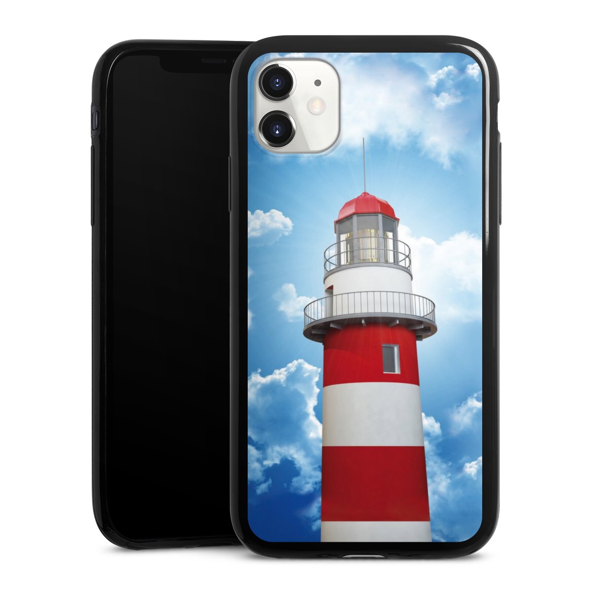 iPhone 11 Handy Slim Case extra dünn Silikon Handyhülle schwarz Hülle Lighthouse Sky Cloud Silikon Slim Case