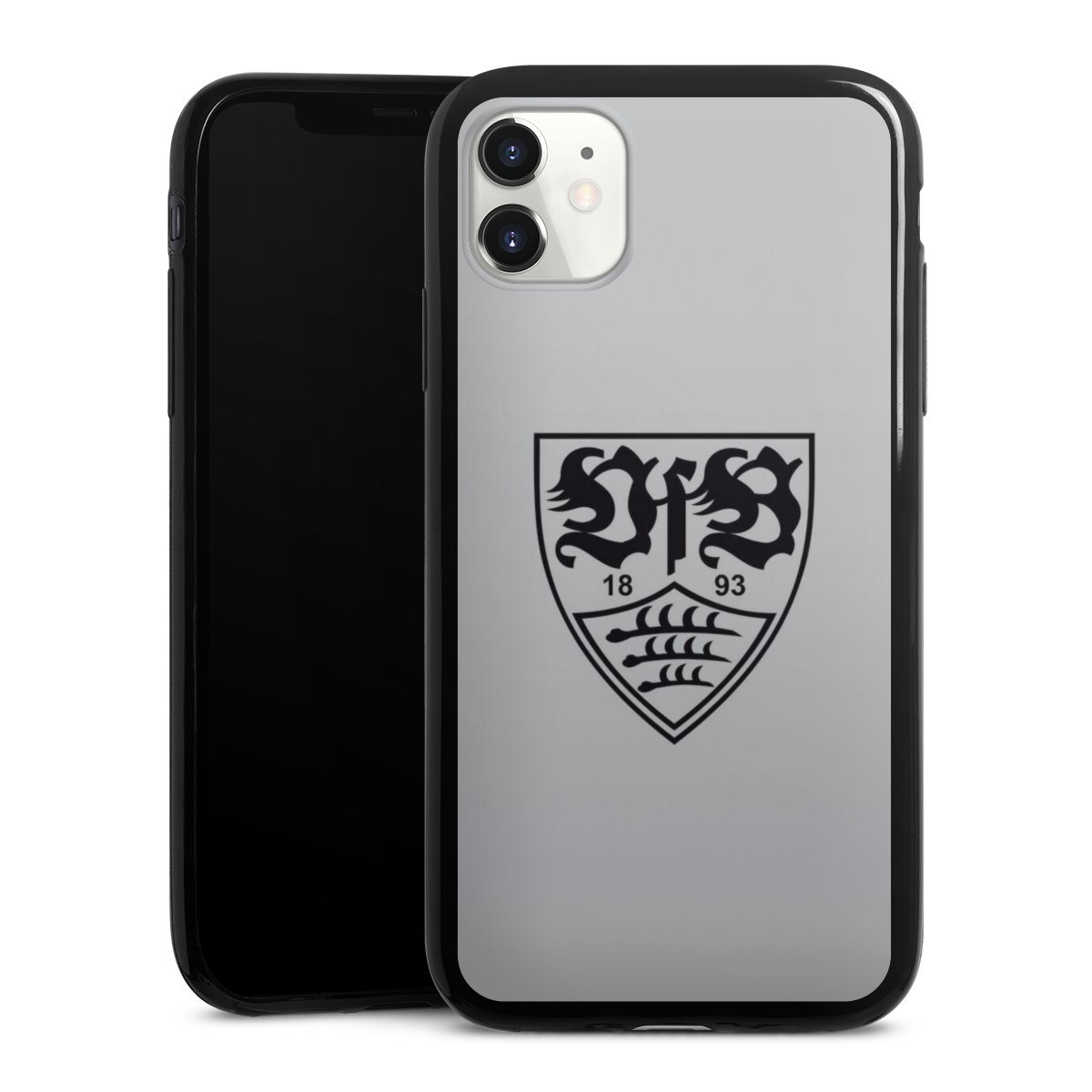 iPhone 11 Handy Slim Case extra dünn Silikon Handyhülle schwarz Hülle Logo Vfb Stuttgart Official Licensed Product Silikon Slim Case