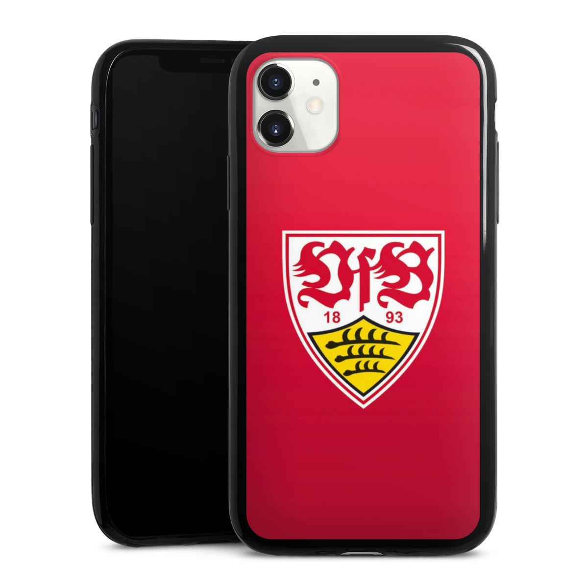 iPhone 11 Handy Slim Case extra dünn Silikon Handyhülle schwarz Hülle Official Licensed Product Vfb Stuttgart Silikon Slim Case