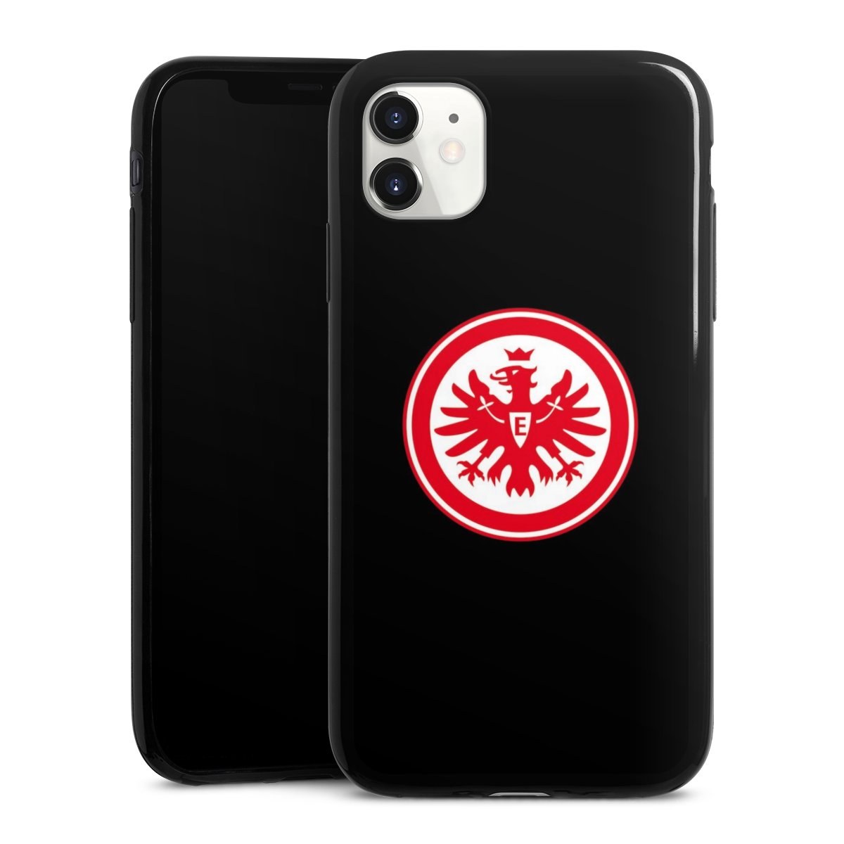 iPhone 11 Handy Slim Case extra dünn Silikon Handyhülle schwarz Hülle Eintracht Frankfurt Sge Eagle Silikon Slim Case