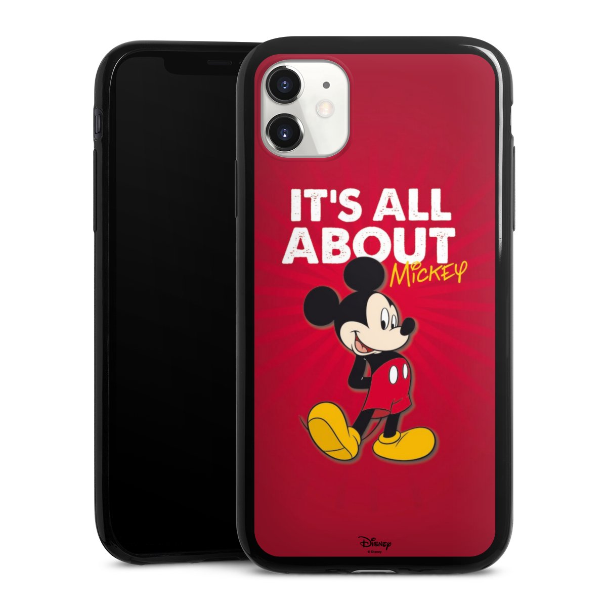 iPhone 11 Handy Slim Case extra dünn Silikon Handyhülle schwarz Hülle Mouse Disney Official Licensed Product Silikon Slim Case