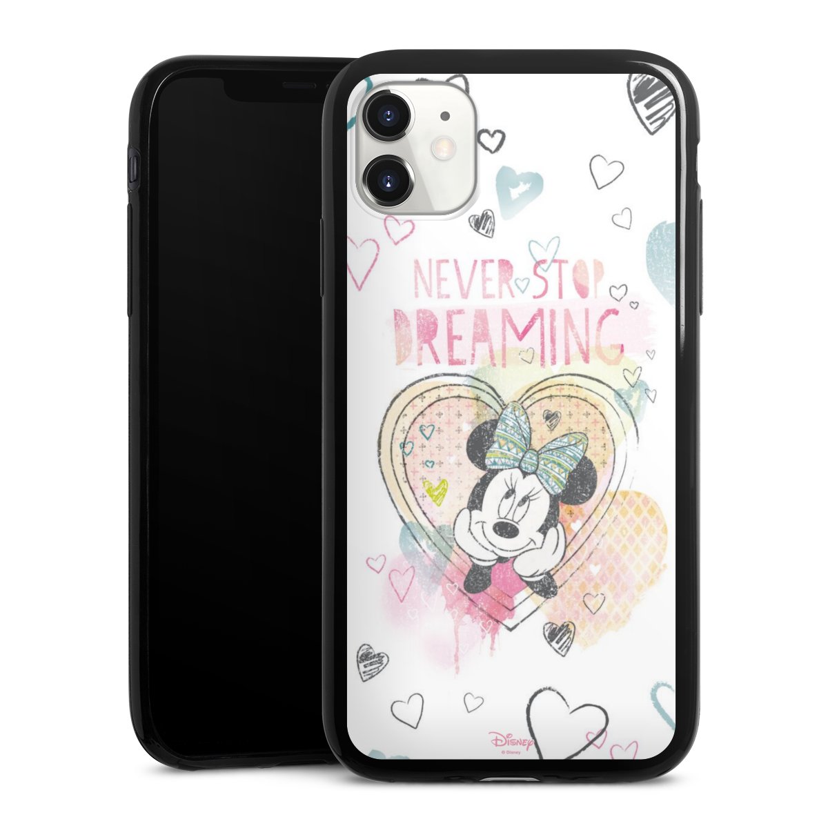 iPhone 11 Handy Slim Case extra dünn Silikon Handyhülle schwarz Hülle Disney Official Licensed Product Minnie Mouse Silikon Slim Case