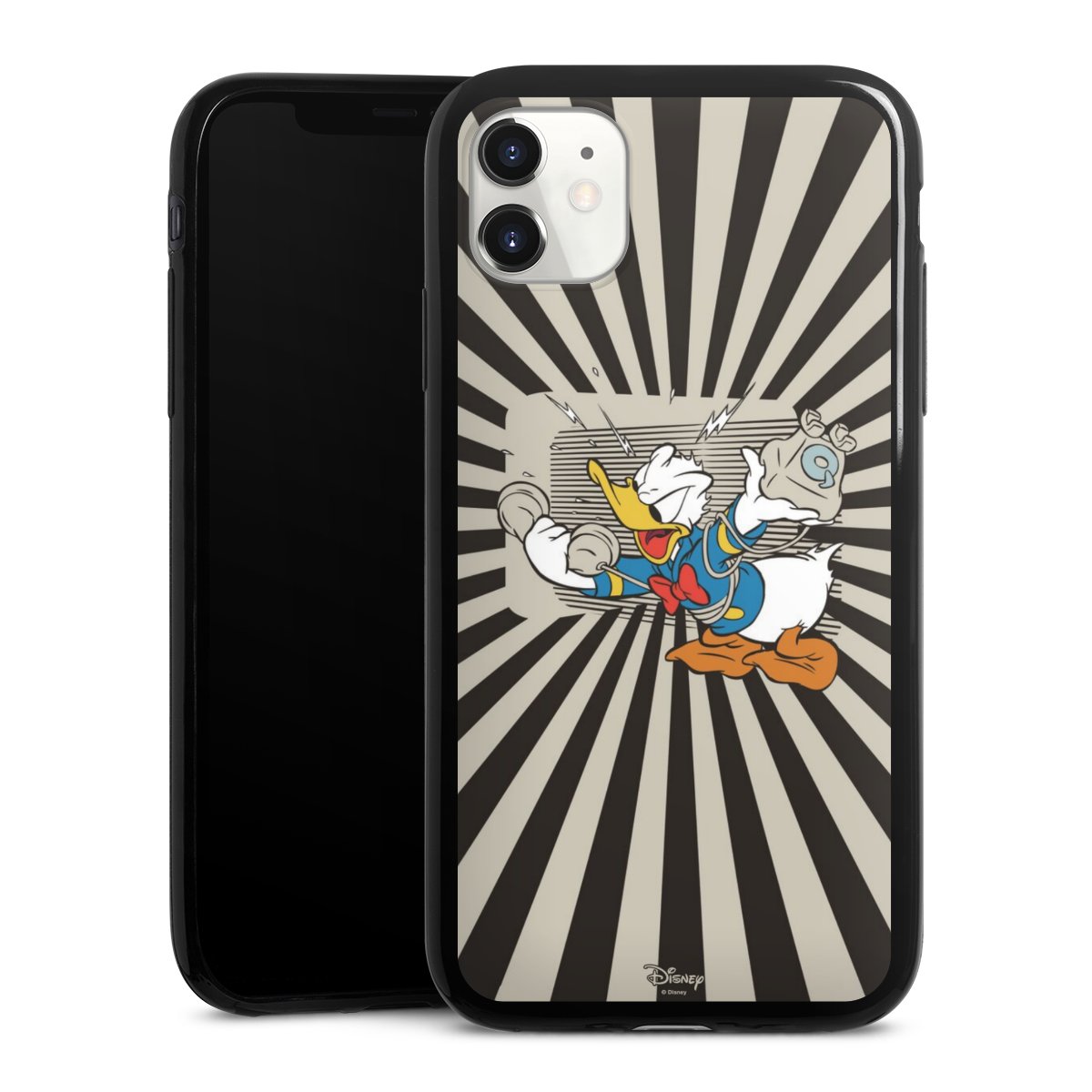 iPhone 11 Handy Slim Case extra dünn Silikon Handyhülle schwarz Hülle Donald Duck Disney Official Licensed Product Silikon Slim Case