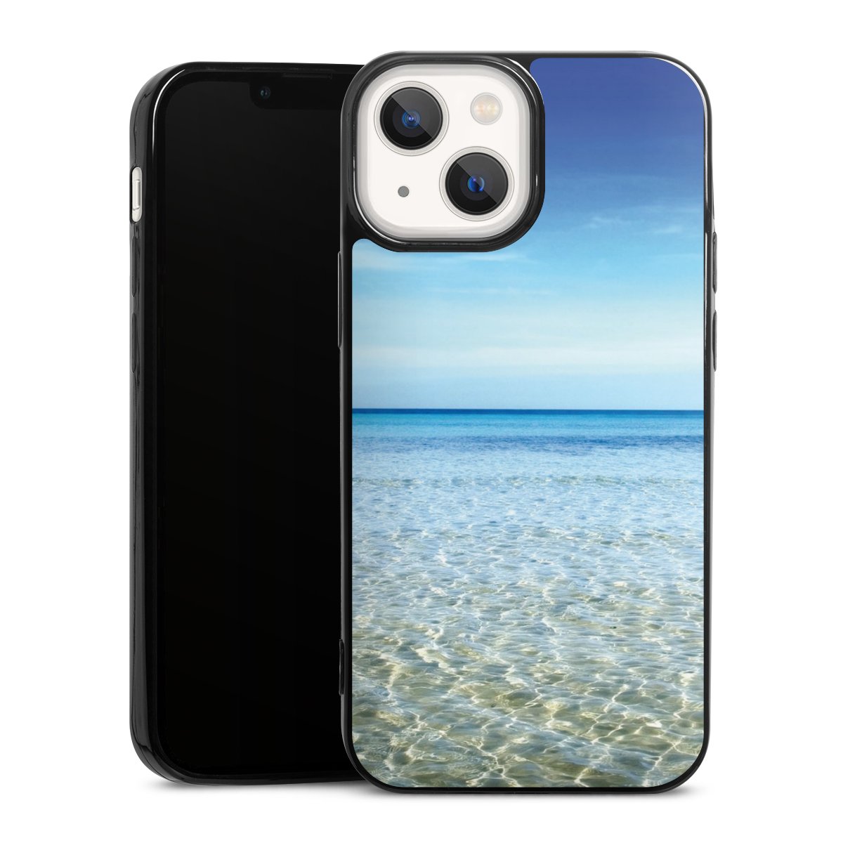 iPhone 13 Mini Handy Slim Case extra dünn Silikon Handyhülle schwarz Hülle Urlaub Sky Ocean Silikon Slim Case