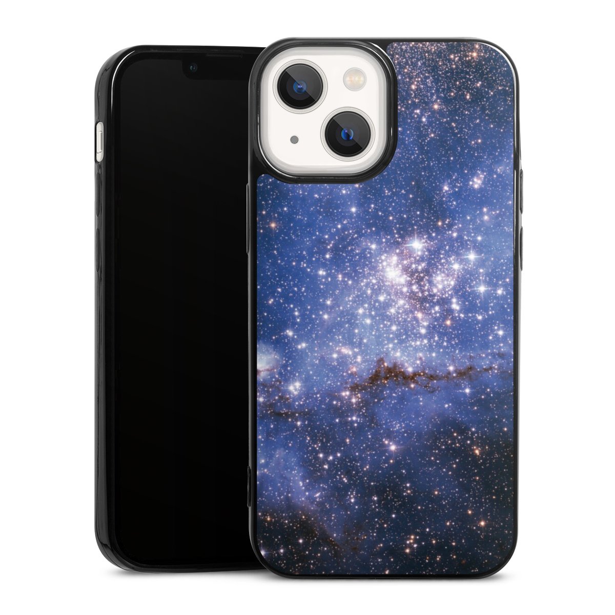 iPhone 13 Mini Handy Slim Case extra dünn Silikon Handyhülle schwarz Hülle Weltall Galaxy Weltraum Silikon Slim Case