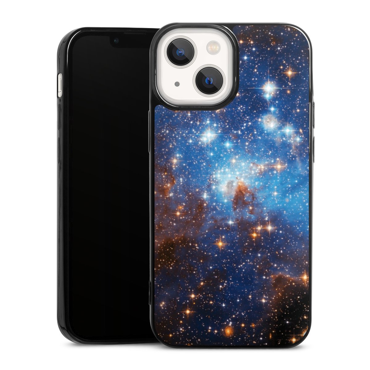 iPhone 13 Mini Handy Slim Case extra dünn Silikon Handyhülle schwarz Hülle Star Weltall Galaxy Silikon Slim Case