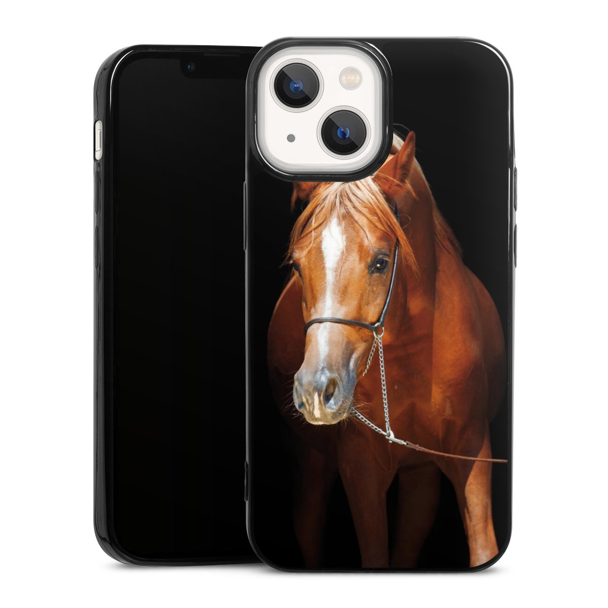 iPhone 13 Mini Handy Slim Case extra dünn Silikon Handyhülle schwarz Hülle Mare Horse Hobby Silikon Slim Case