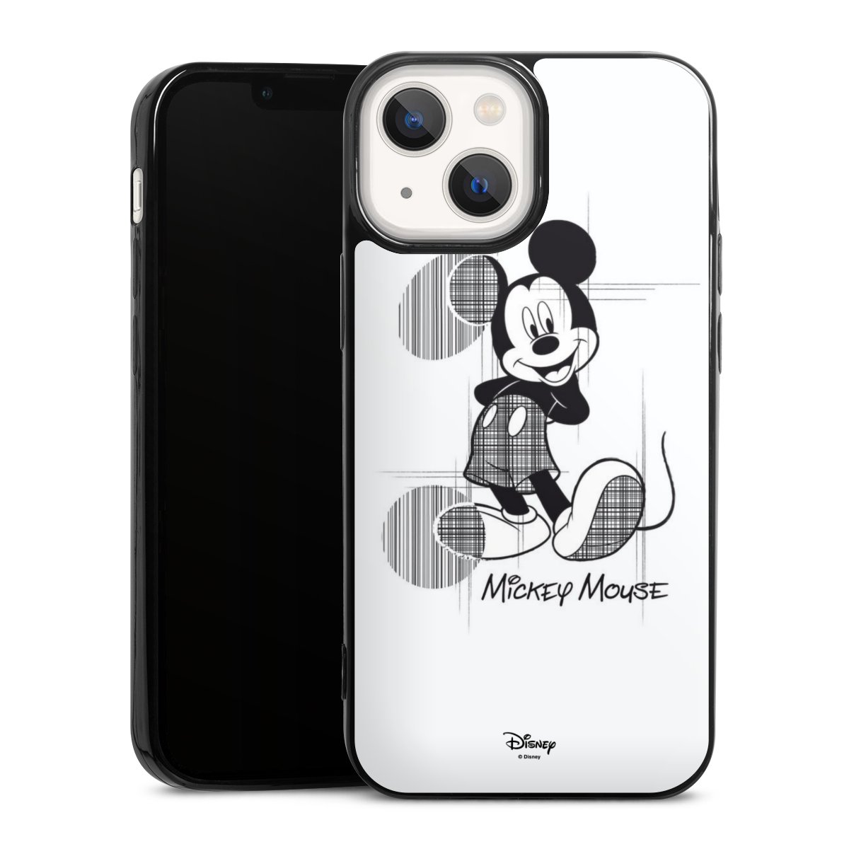 iPhone 13 Mini Handy Slim Case extra dünn Silikon Handyhülle schwarz Hülle Disney Official Licensed Product Mickey Mouse Silikon Slim Case