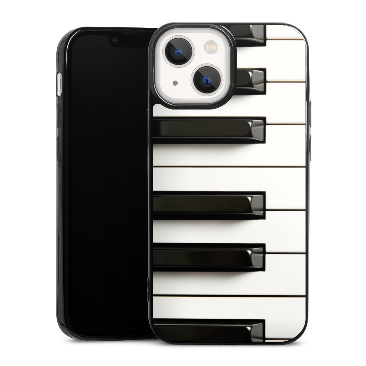 iPhone 13 Mini Handy Slim Case extra dünn Silikon Handyhülle schwarz Hülle Klavier Piano Music Silikon Slim Case