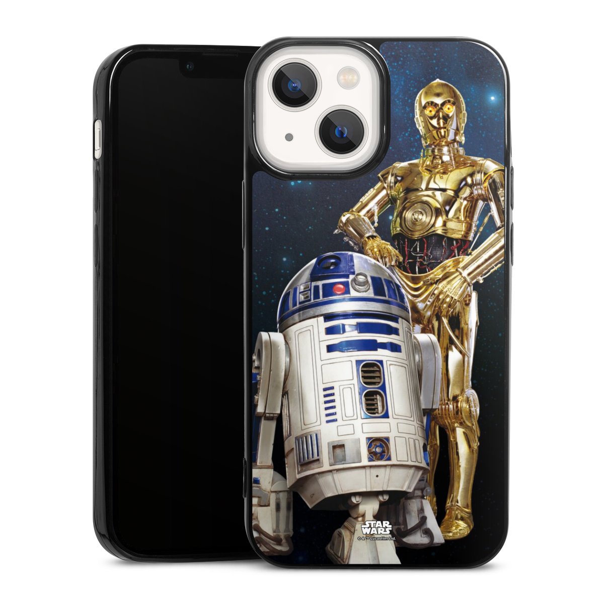 iPhone 13 Mini Handy Slim Case extra dünn Silikon Handyhülle schwarz Hülle Weltall Star Wars R2d2 Silikon Slim Case