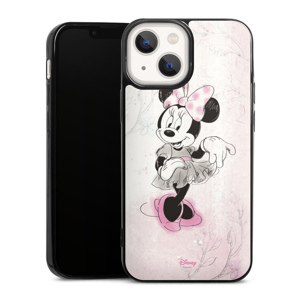 iPhone 13 Mini Handy Slim Case extra dünn Silikon Handyhülle schwarz Hülle Disney Minnie Mouse Vintage Silikon Slim Case