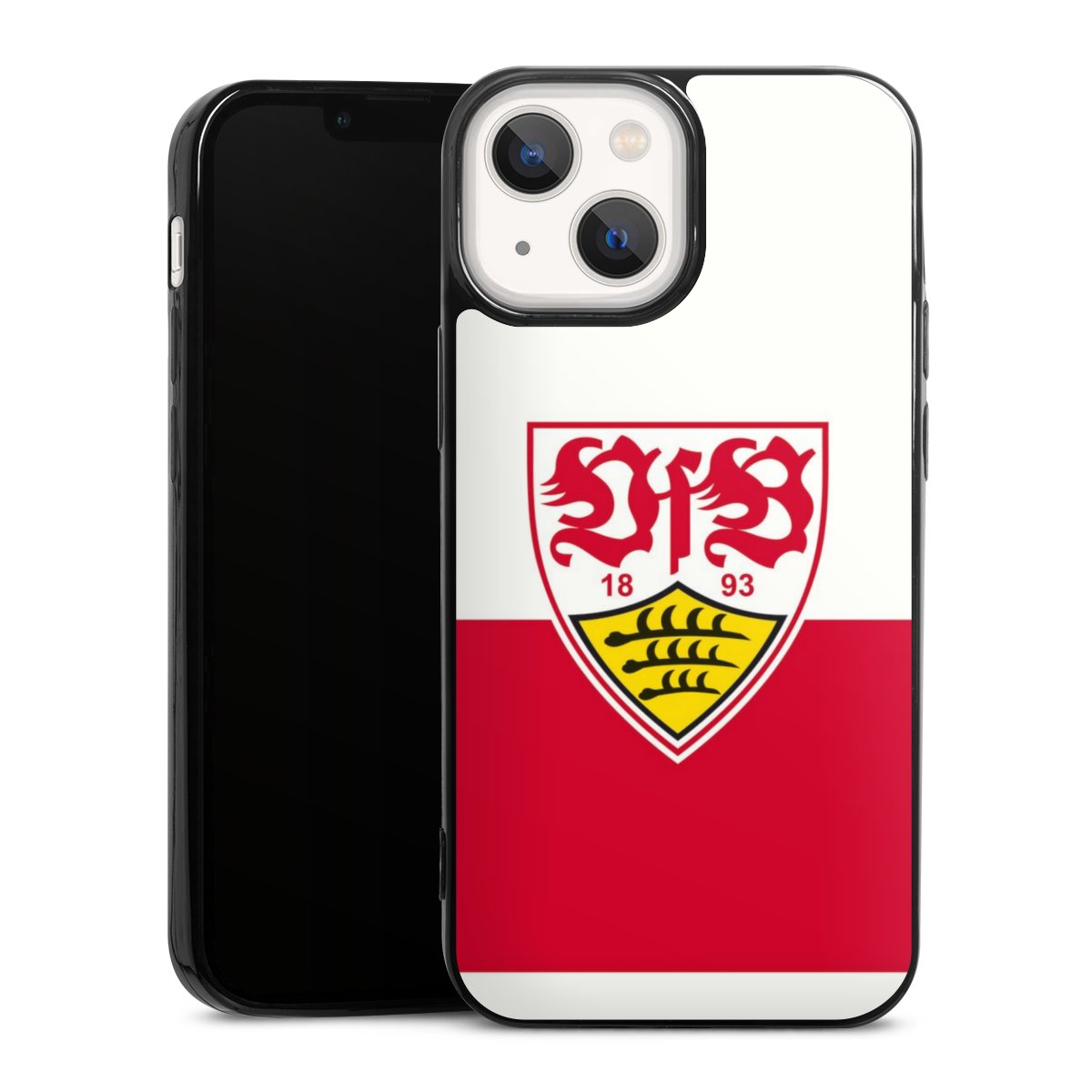 iPhone 13 Mini Handy Slim Case extra dünn Silikon Handyhülle schwarz Hülle Official Licensed Product Logo Vfb Stuttgart Silikon Slim Case