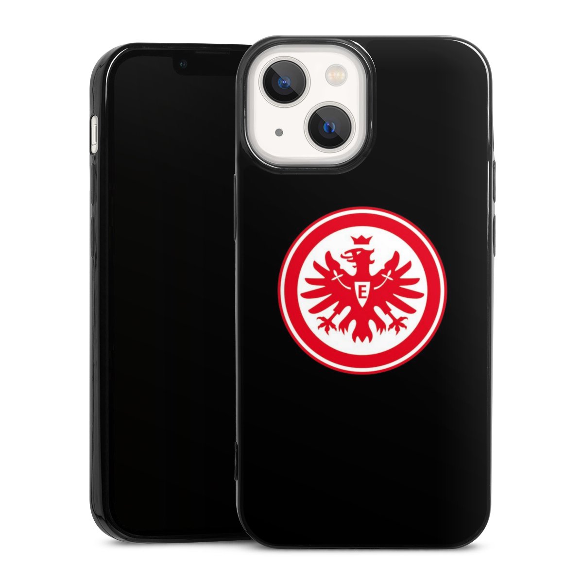 iPhone 13 Mini Handy Slim Case extra dünn Silikon Handyhülle schwarz Hülle Eintracht Frankfurt Sge Eagle Silikon Slim Case