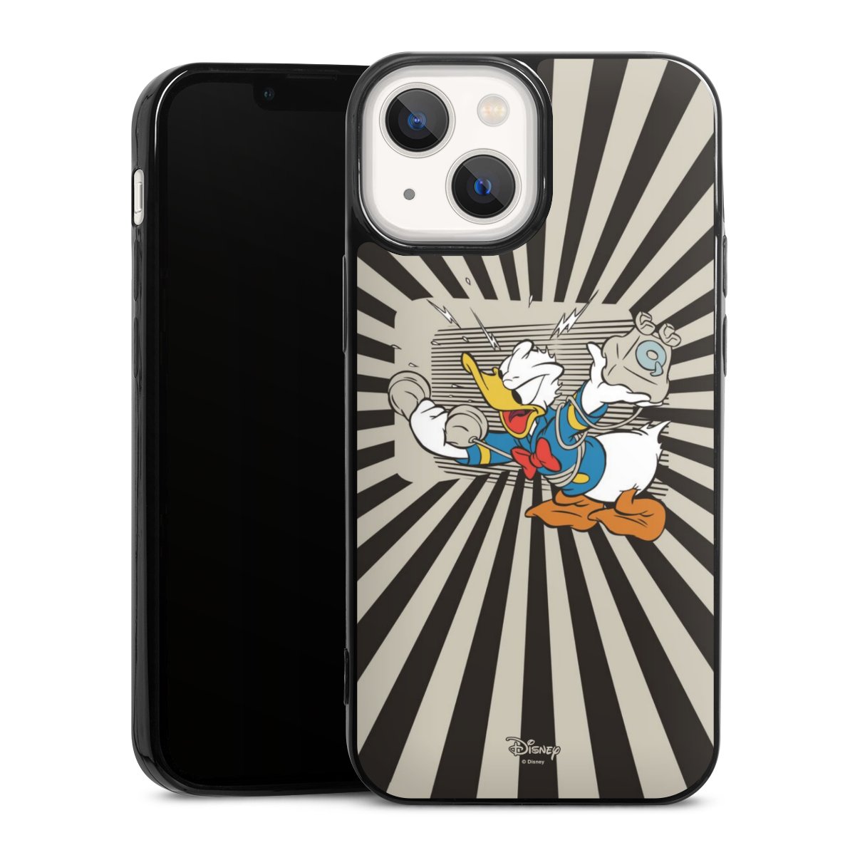 iPhone 13 Mini Handy Slim Case extra dünn Silikon Handyhülle schwarz Hülle Donald Duck Disney Official Licensed Product Silikon Slim Case