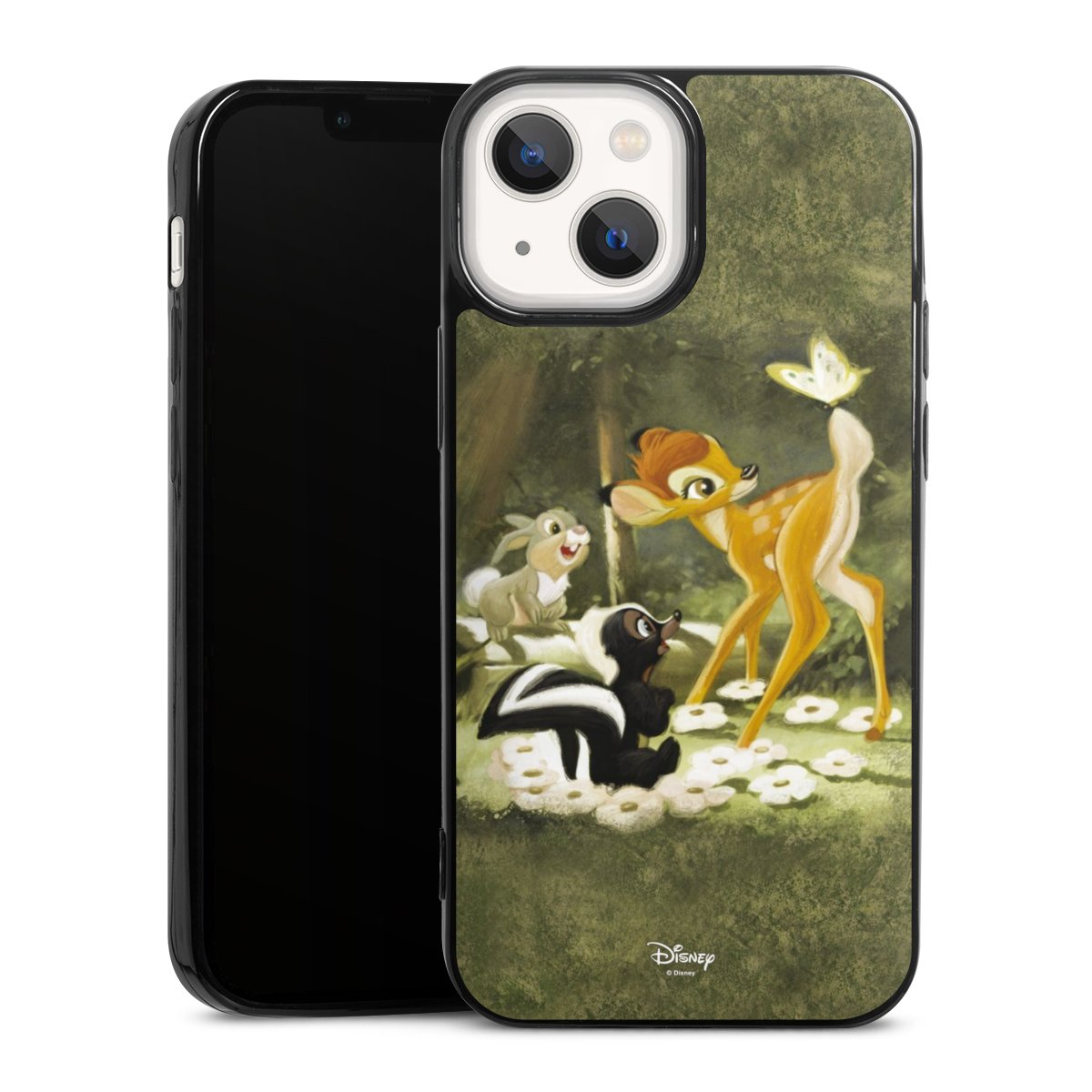 iPhone 13 Mini Handy Slim Case extra dünn Silikon Handyhülle schwarz Hülle Disney Official Licensed Product Bambi Silikon Slim Case