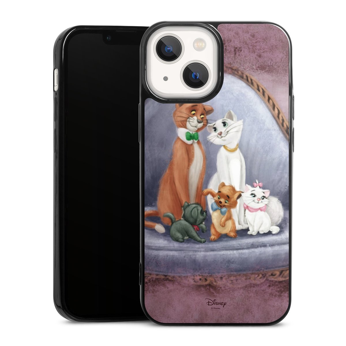 iPhone 13 Mini Handy Slim Case extra dünn Silikon Handyhülle schwarz Hülle Official Licensed Product Disney Aristocats Silikon Slim Case