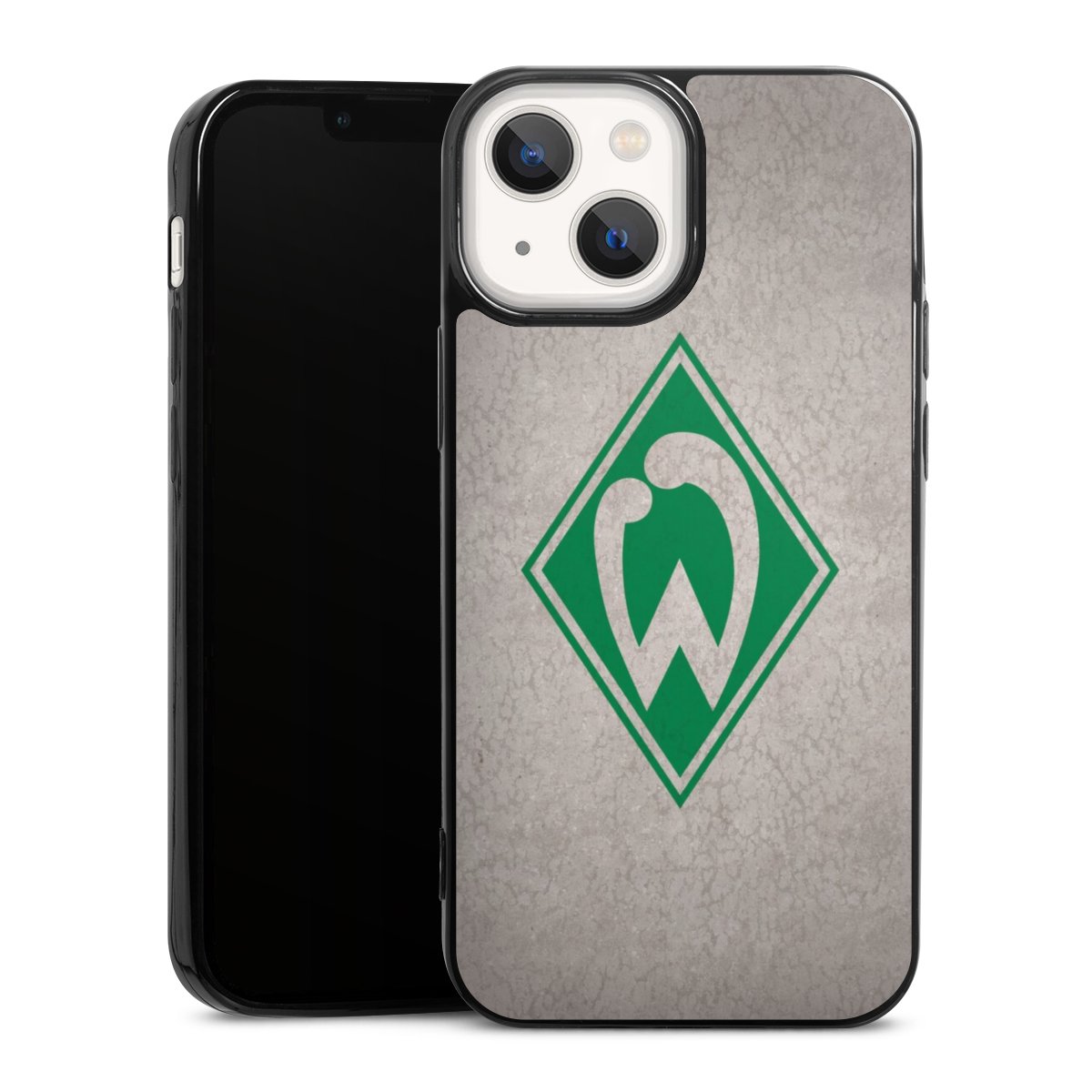 iPhone 13 Mini Handy Slim Case extra dünn Silikon Handyhülle schwarz Hülle Sv Werder Bremen Concrete Official Licensed Product Silikon Slim Case