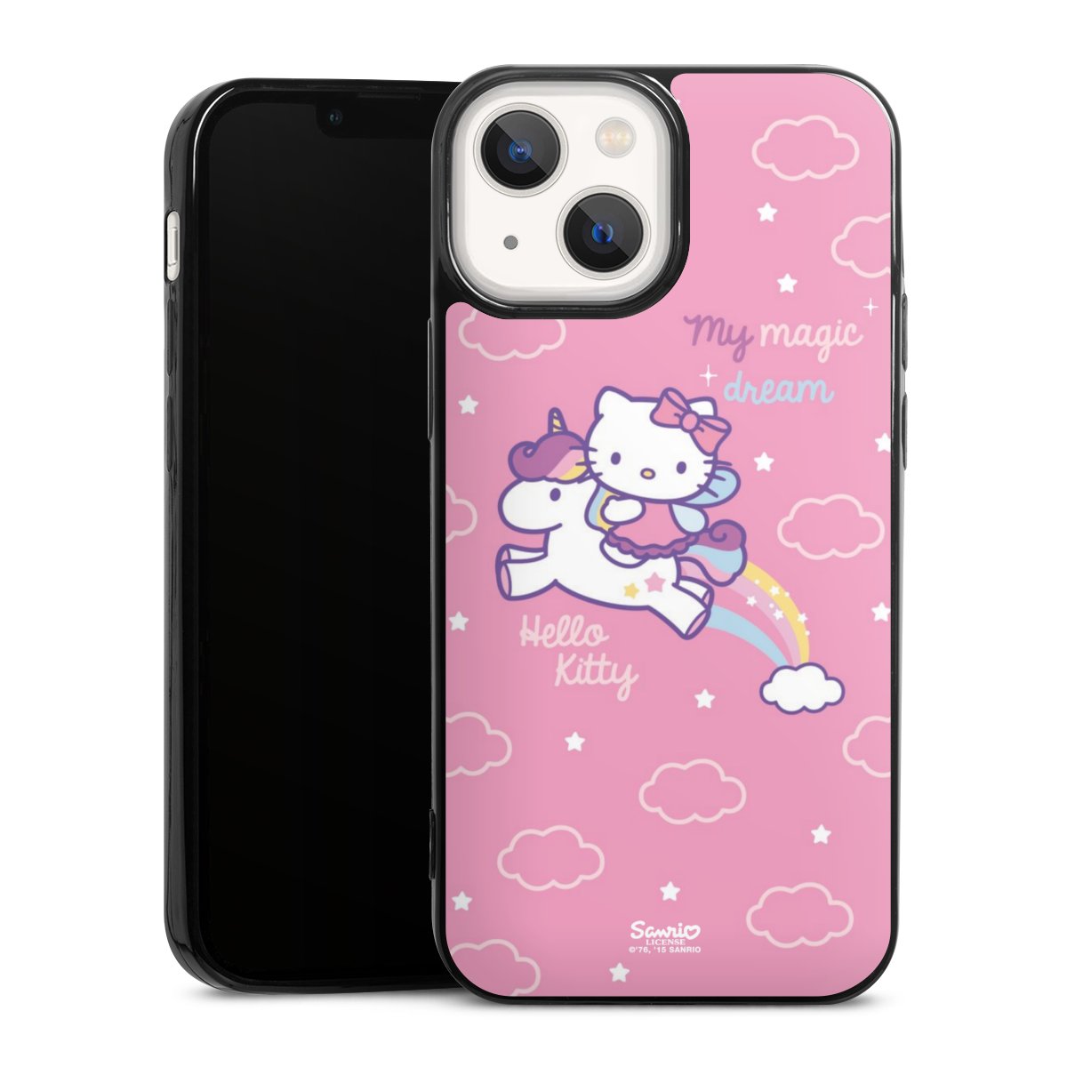 iPhone 13 Mini Handy Slim Case extra dünn Silikon Handyhülle schwarz Hülle Einhorn Official Licensed Product Hello Kitty Silikon Slim Case