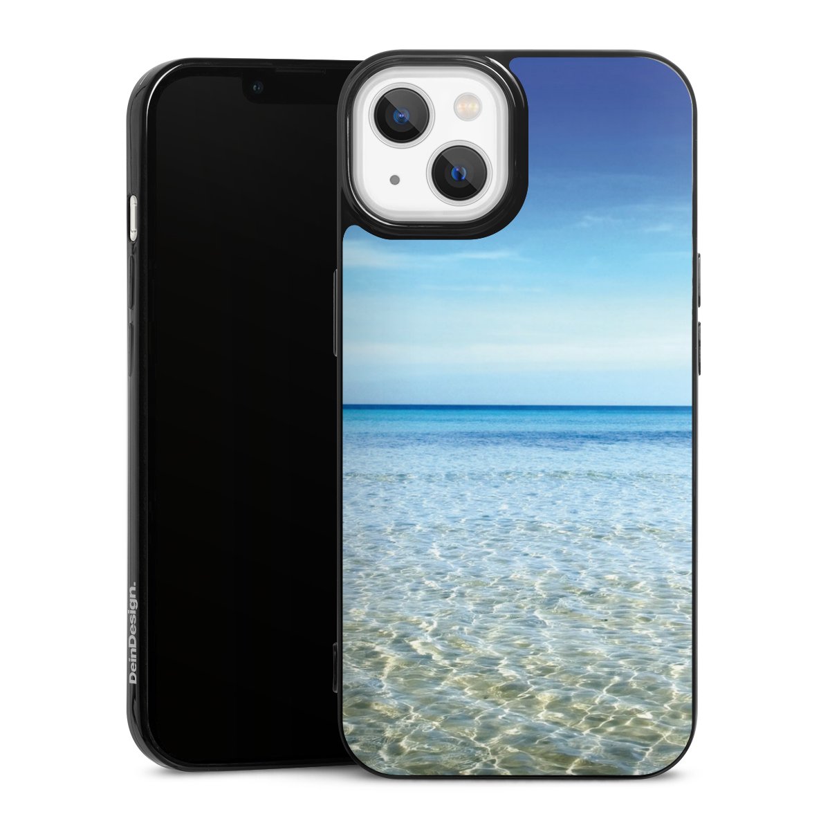 iPhone 13 Handy Slim Case extra dünn Silikon Handyhülle schwarz Hülle Urlaub Sky Ocean Silikon Slim Case