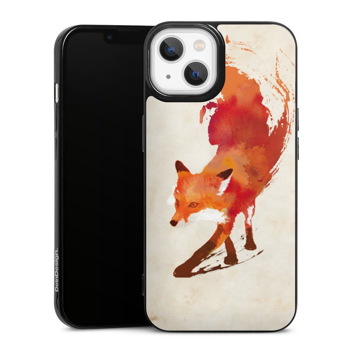 iPhone 13 Handy Slim Case extra dünn Silikon Handyhülle schwarz Hülle Fox Graphic Silikon Slim Case