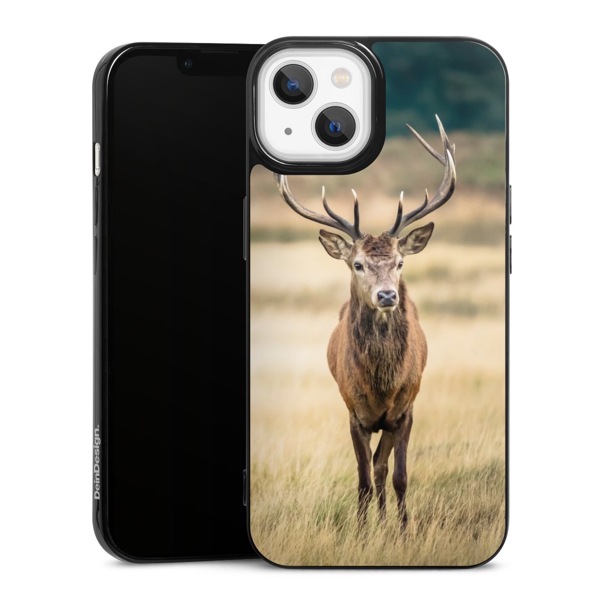 iPhone 13 Handy Slim Case extra dünn Silikon Handyhülle schwarz Hülle Deer Meadow Forrest Silikon Slim Case