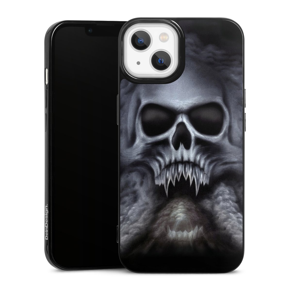 iPhone 13 Handy Slim Case extra dünn Silikon Handyhülle schwarz Hülle Totenkopf Skull Silikon Slim Case