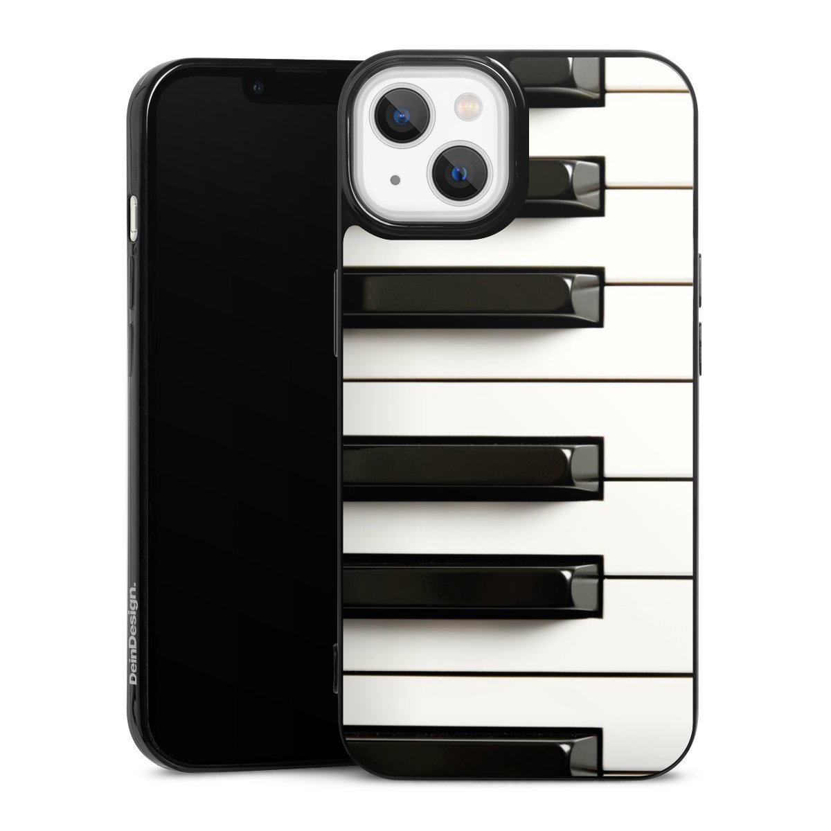 iPhone 13 Handy Slim Case extra dünn Silikon Handyhülle schwarz Hülle Klavier Piano Music Silikon Slim Case