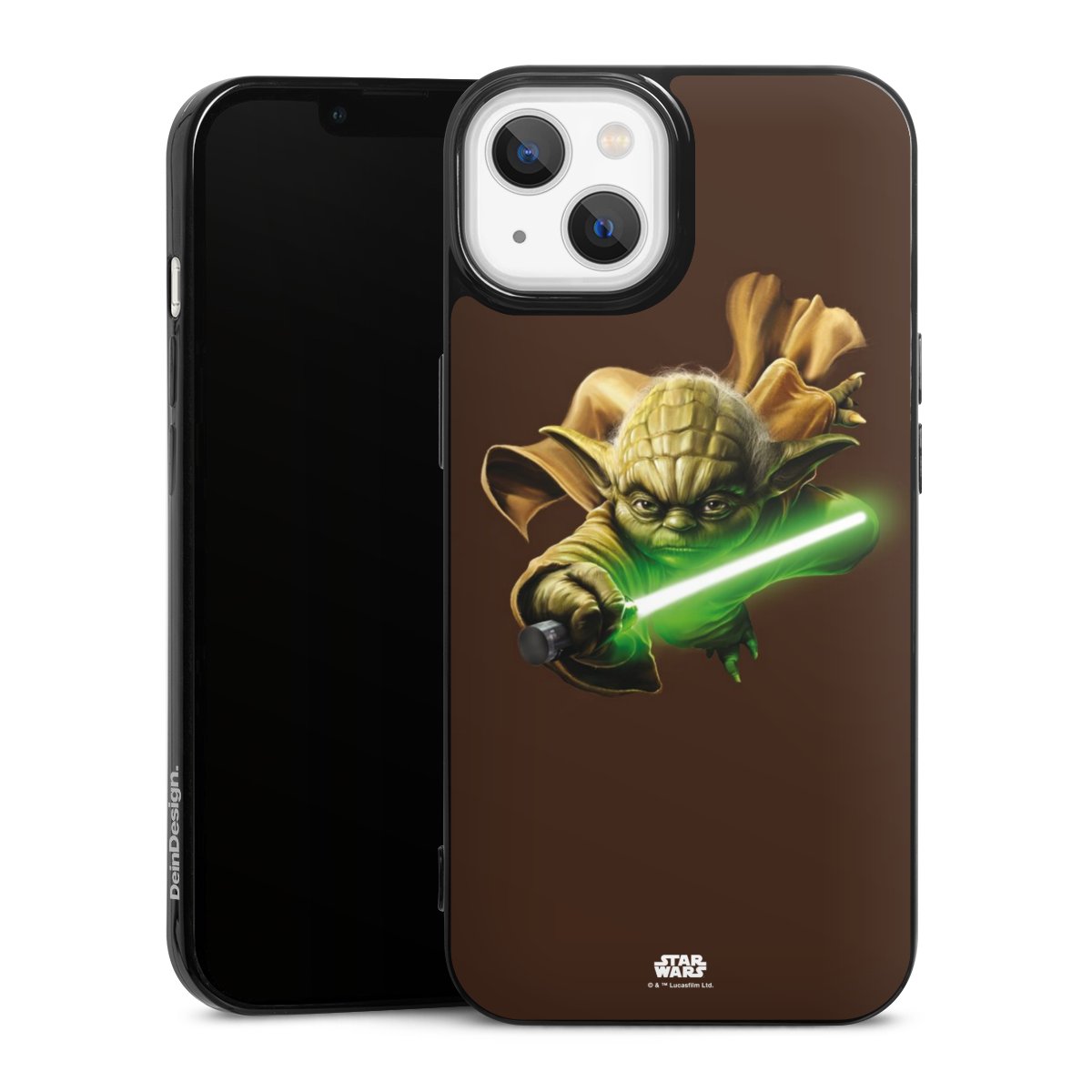 iPhone 13 Handy Slim Case extra dünn Silikon Handyhülle schwarz Hülle Yoda Merchandise Star Wars Silikon Slim Case