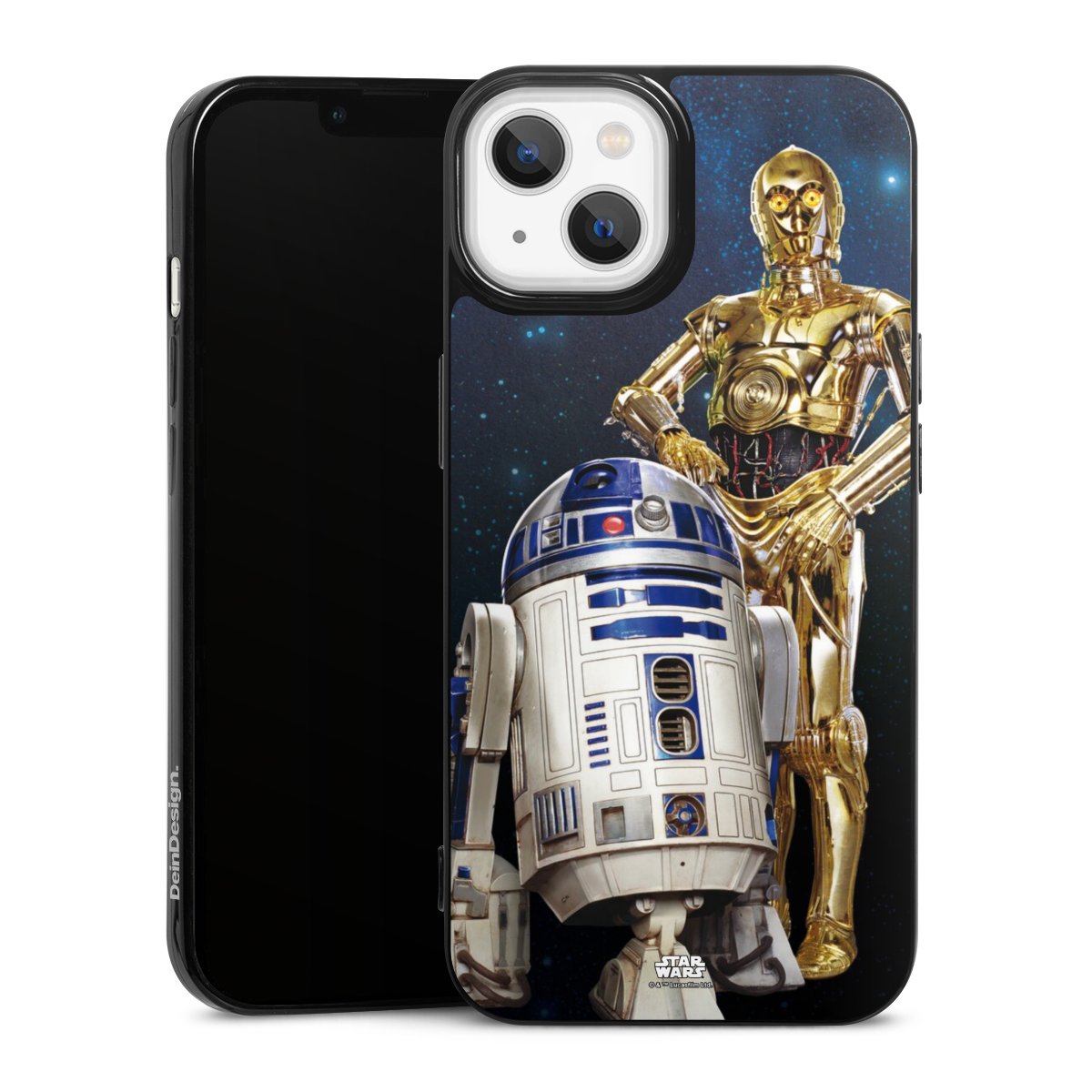 iPhone 13 Handy Slim Case extra dünn Silikon Handyhülle schwarz Hülle Weltall Star Wars R2d2 Silikon Slim Case