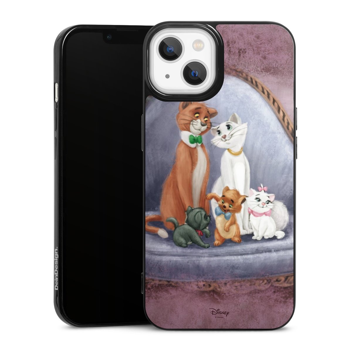 iPhone 13 Handy Slim Case extra dünn Silikon Handyhülle schwarz Hülle Official Licensed Product Disney Aristocats Silikon Slim Case