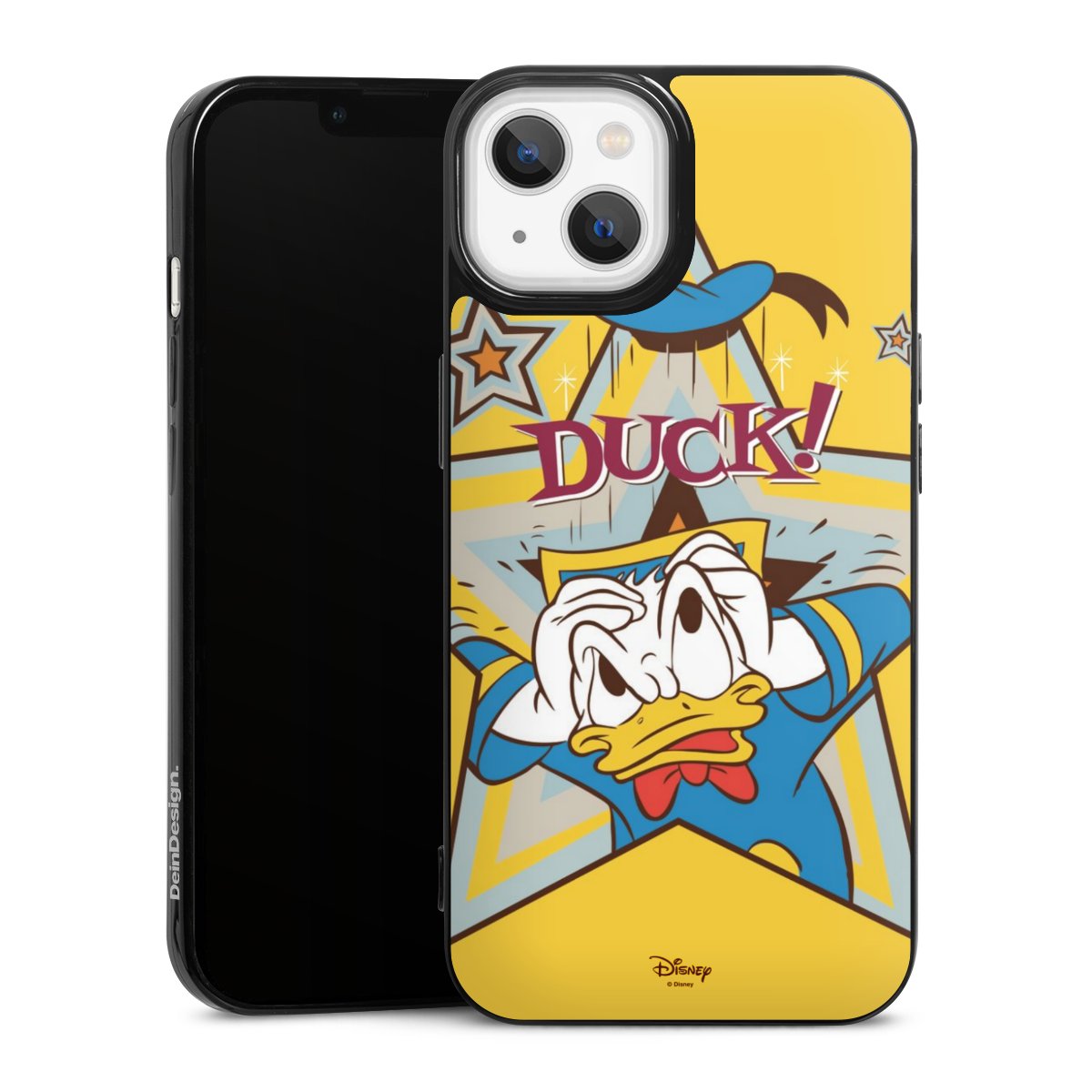 iPhone 13 Handy Slim Case extra dünn Silikon Handyhülle schwarz Hülle Official Licensed Product Donald Duck Disney Silikon Slim Case