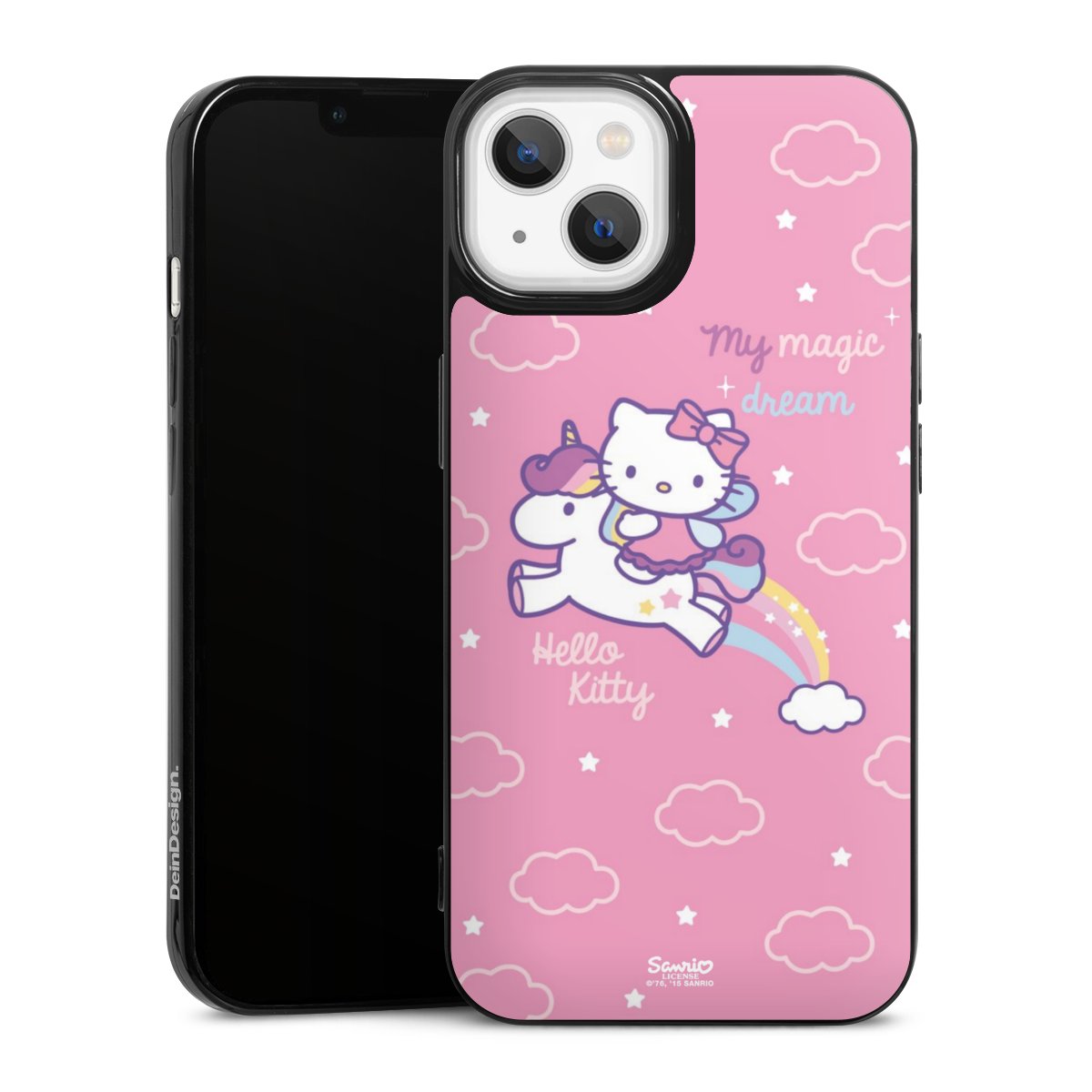 iPhone 13 Handy Slim Case extra dünn Silikon Handyhülle schwarz Hülle Einhorn Official Licensed Product Hello Kitty Silikon Slim Case