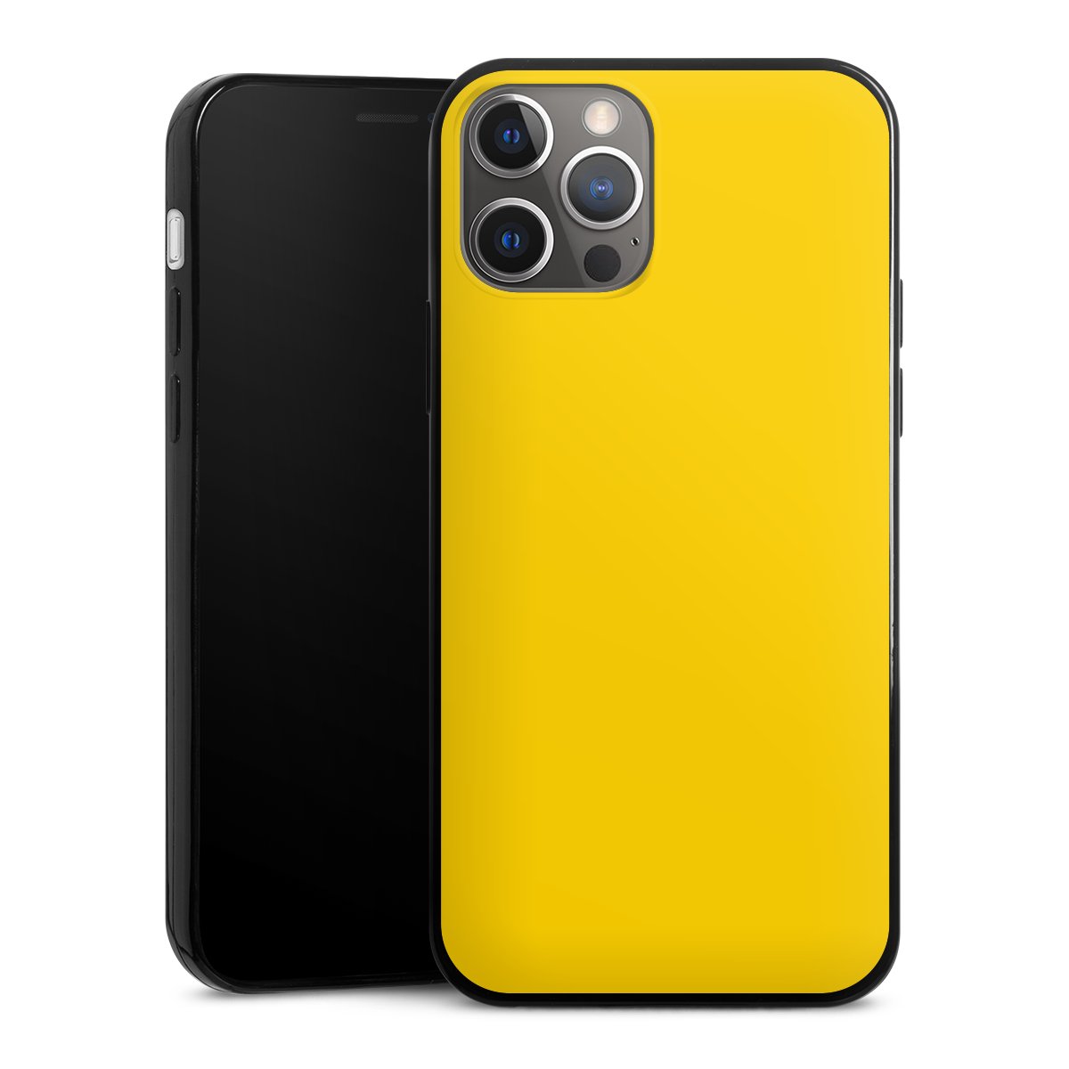 iPhone 12 Pro Handy Slim Case extra dünn Silikon Handyhülle schwarz Hülle Yellow Unicoloured Colour Silikon Slim Case