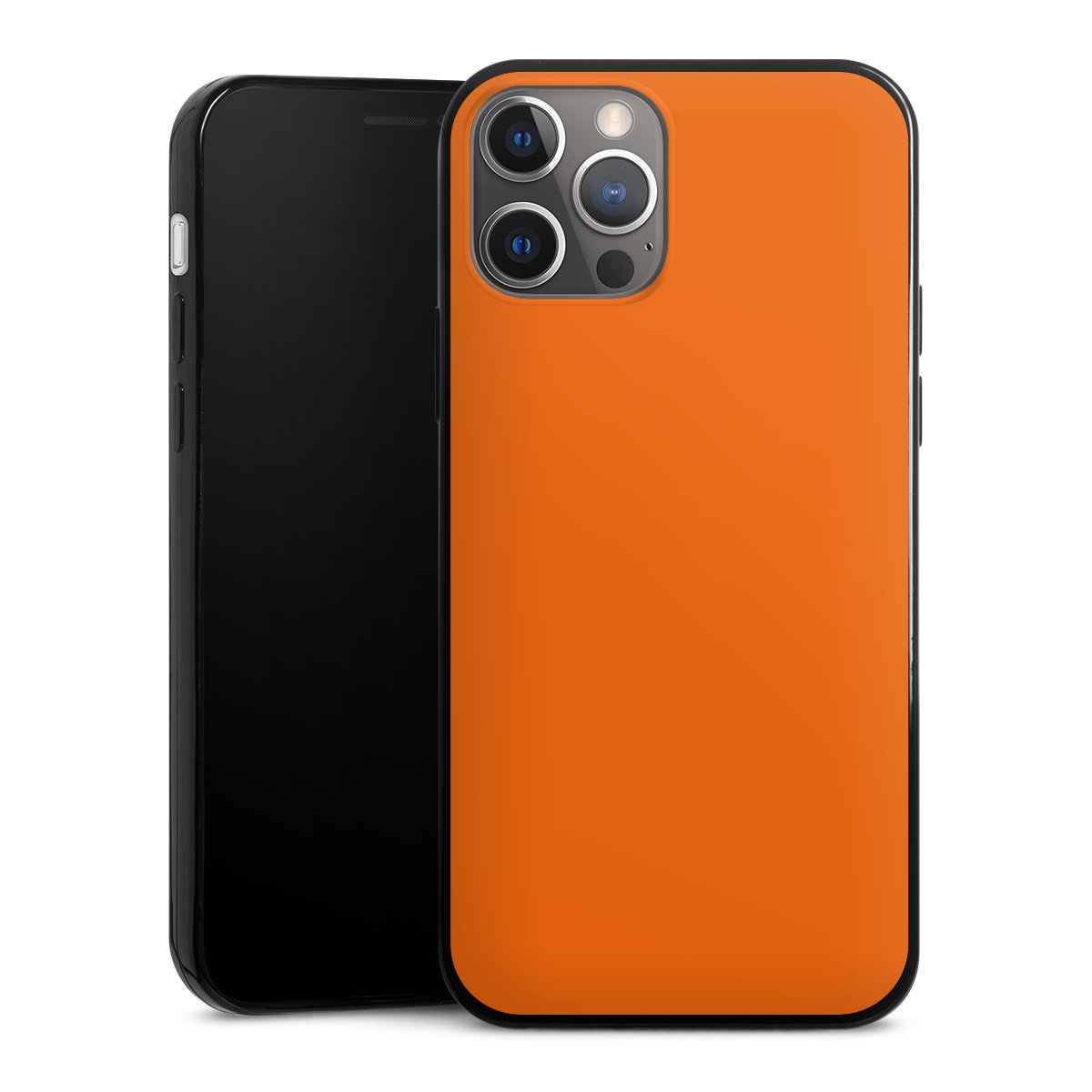 iPhone 12 Pro Handy Slim Case extra dünn Silikon Handyhülle schwarz Hülle Orange Colour Unicoloured Silikon Slim Case