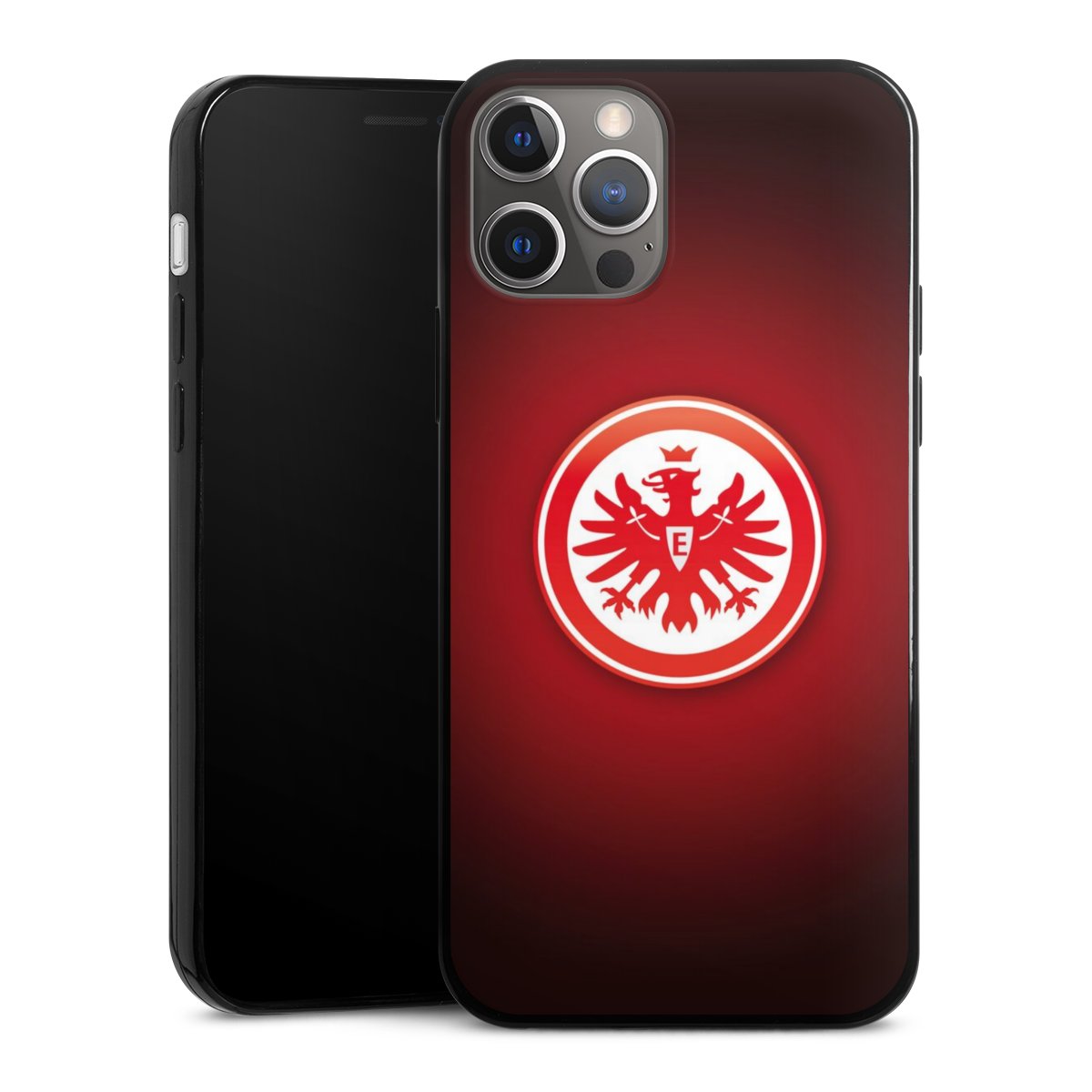 iPhone 12 Pro Handy Slim Case extra dünn Silikon Handyhülle schwarz Hülle Eintracht Frankfurt Official Licensed Product Coat Of Arms Silikon Slim Case