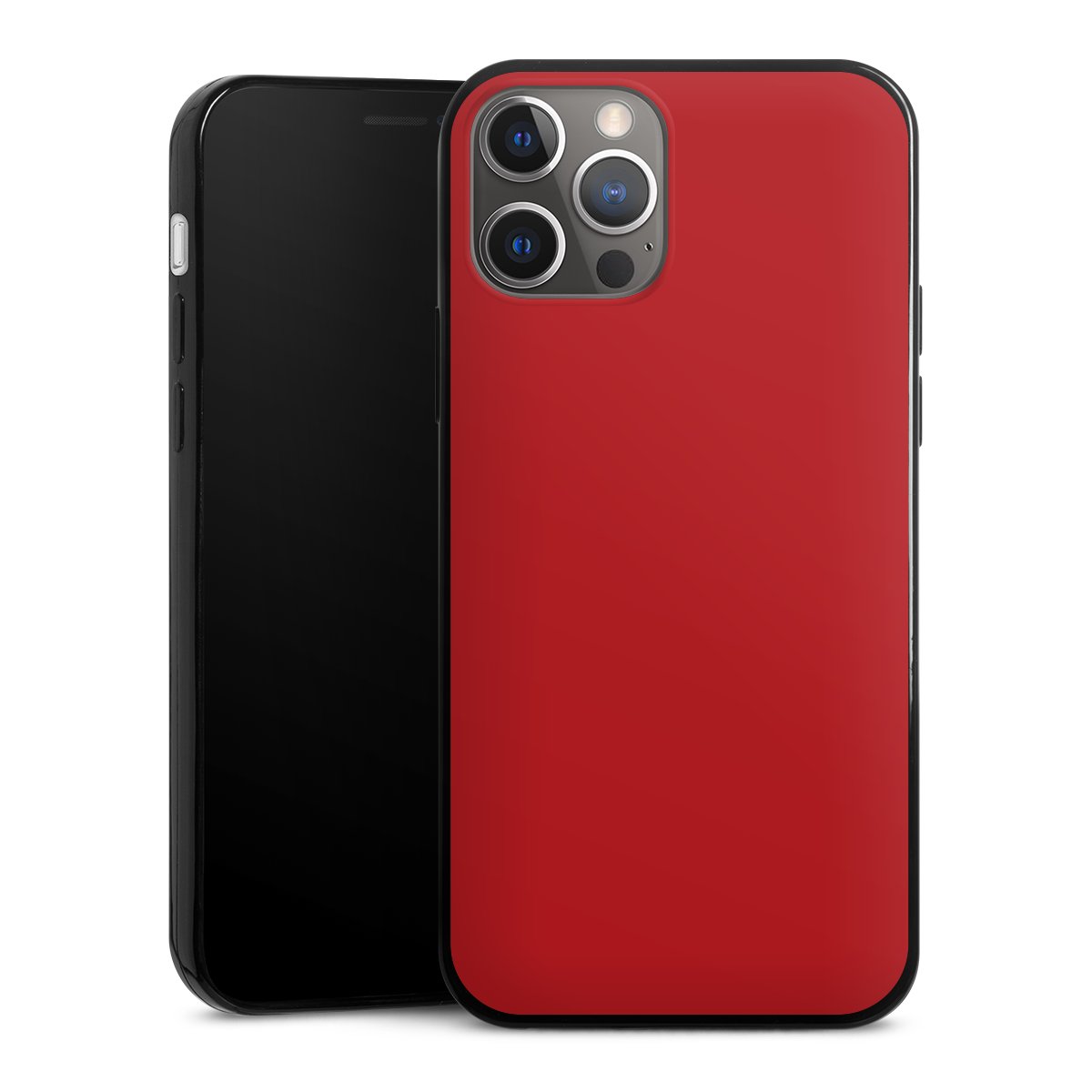 iPhone 12 Pro Handy Slim Case extra dünn Silikon Handyhülle schwarz Hülle Colour Unicoloured Red Silikon Slim Case