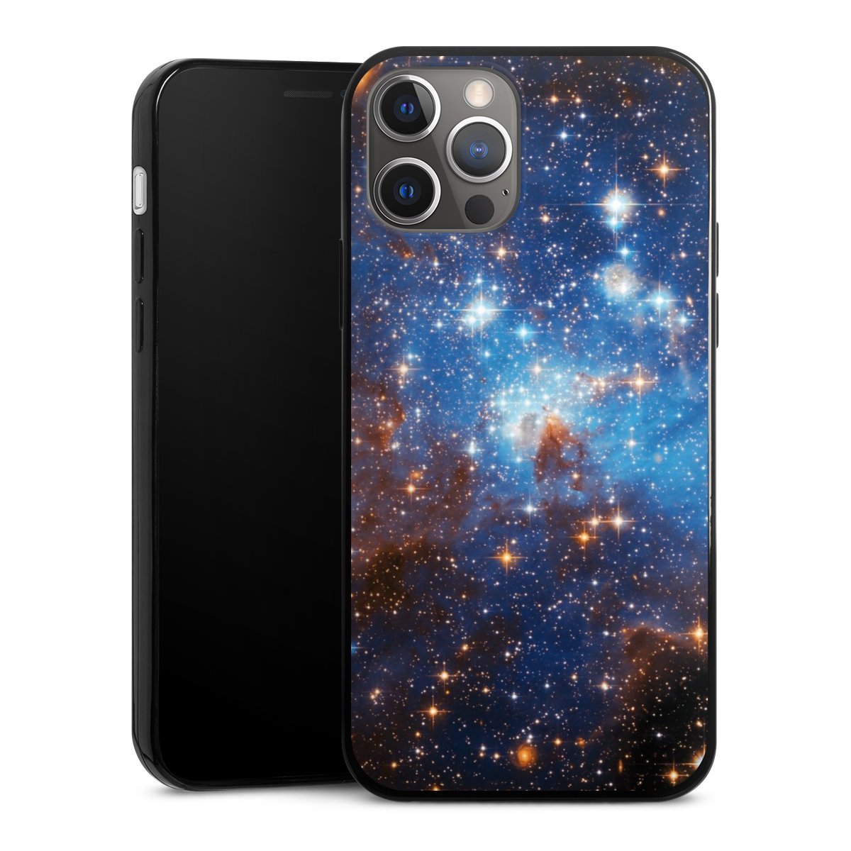 iPhone 12 Pro Handy Slim Case extra dünn Silikon Handyhülle schwarz Hülle Star Weltall Galaxy Silikon Slim Case