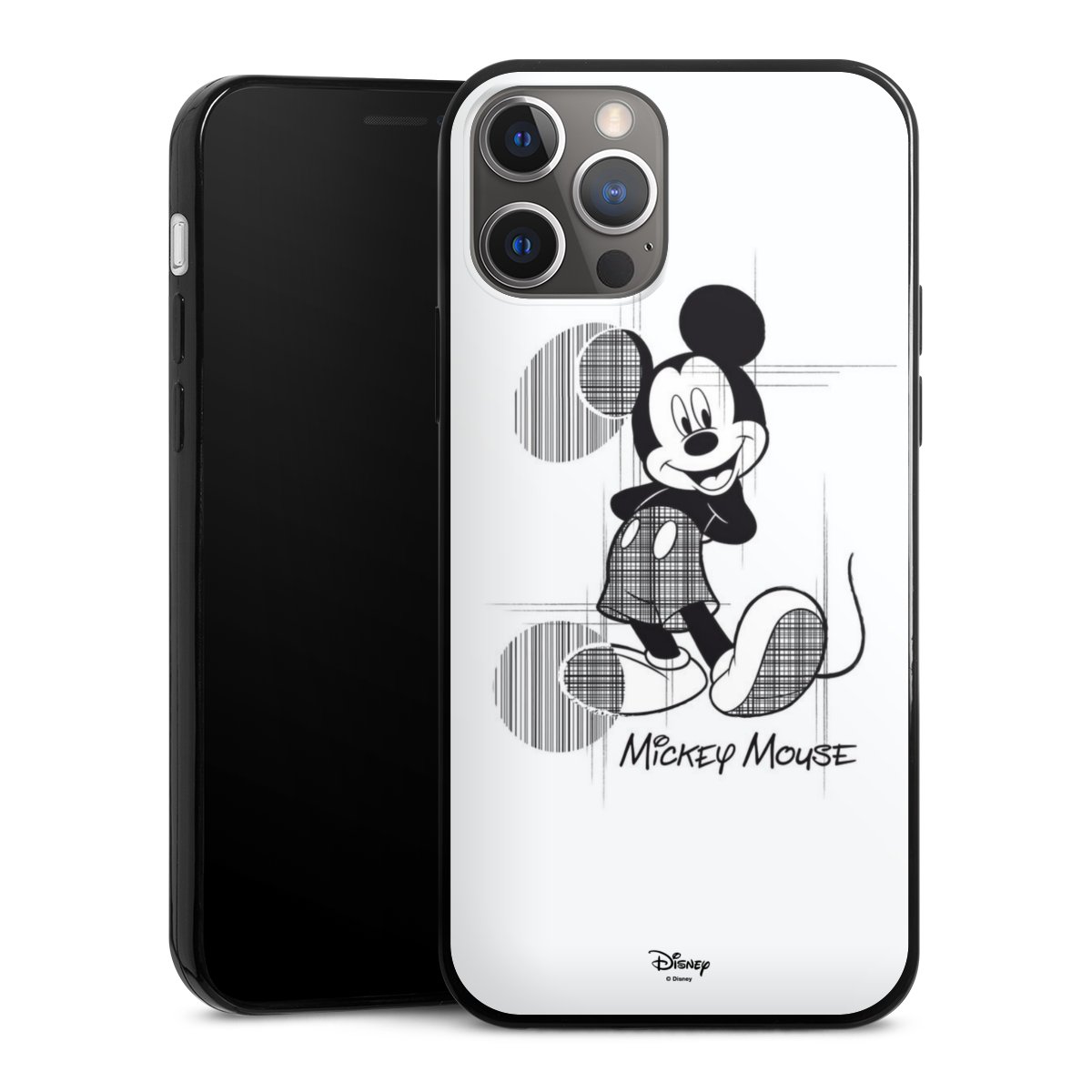 iPhone 12 Pro Handy Slim Case extra dünn Silikon Handyhülle schwarz Hülle Disney Official Licensed Product Mickey Mouse Silikon Slim Case