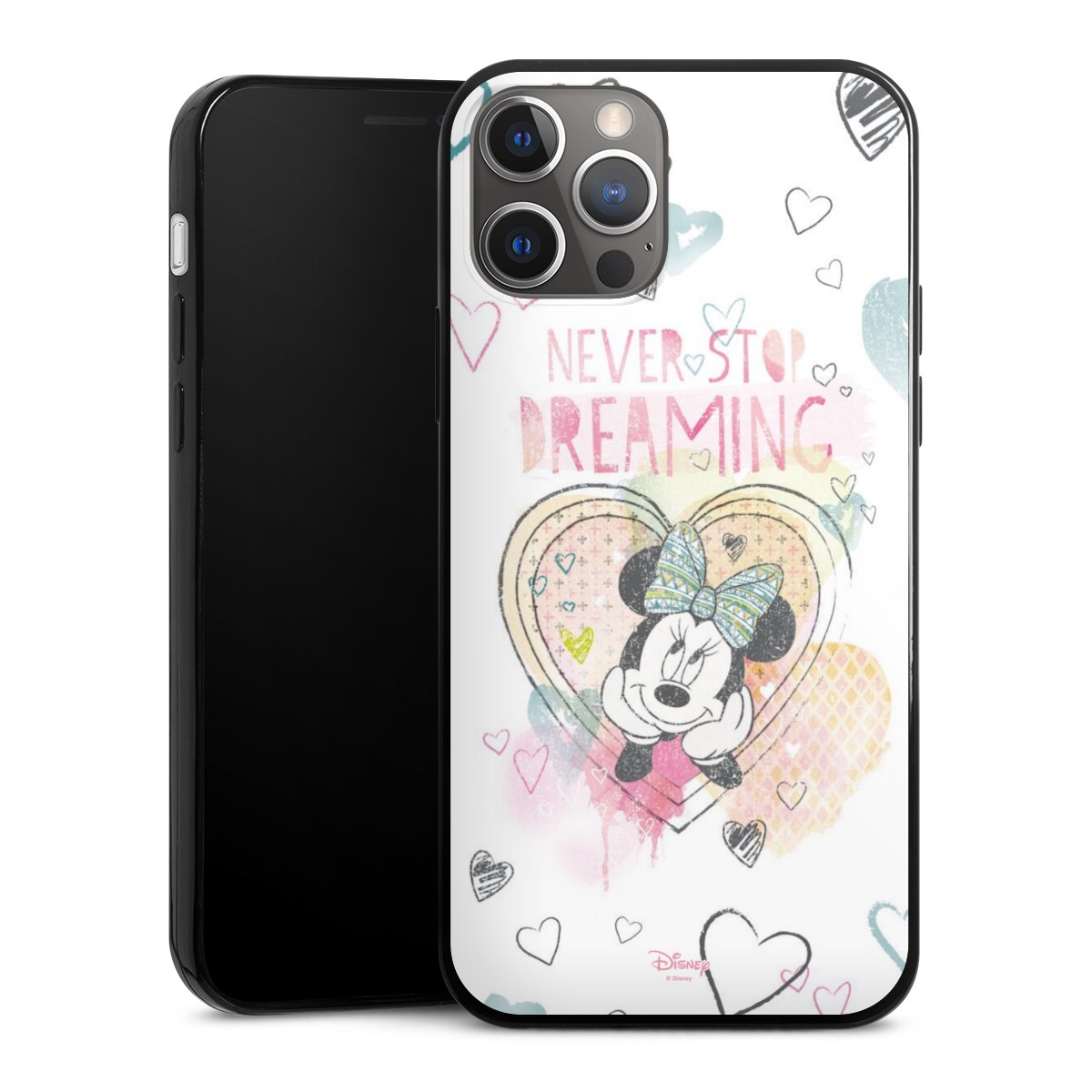 iPhone 12 Pro Handy Slim Case extra dünn Silikon Handyhülle schwarz Hülle Disney Official Licensed Product Minnie Mouse Silikon Slim Case