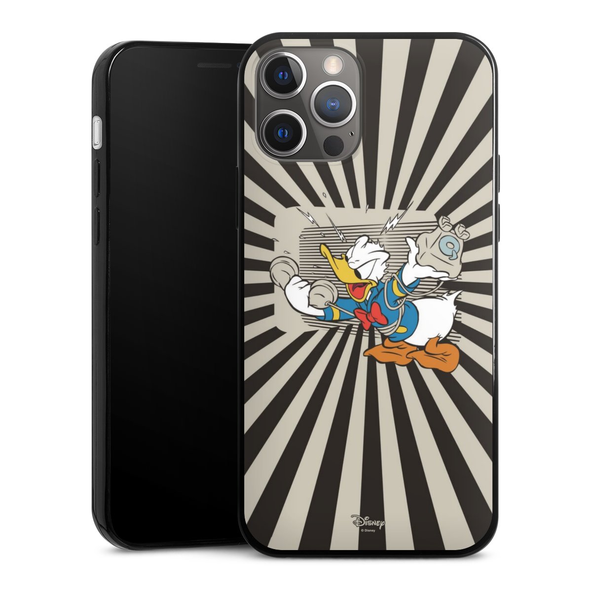 iPhone 12 Pro Handy Slim Case extra dünn Silikon Handyhülle schwarz Hülle Donald Duck Disney Official Licensed Product Silikon Slim Case