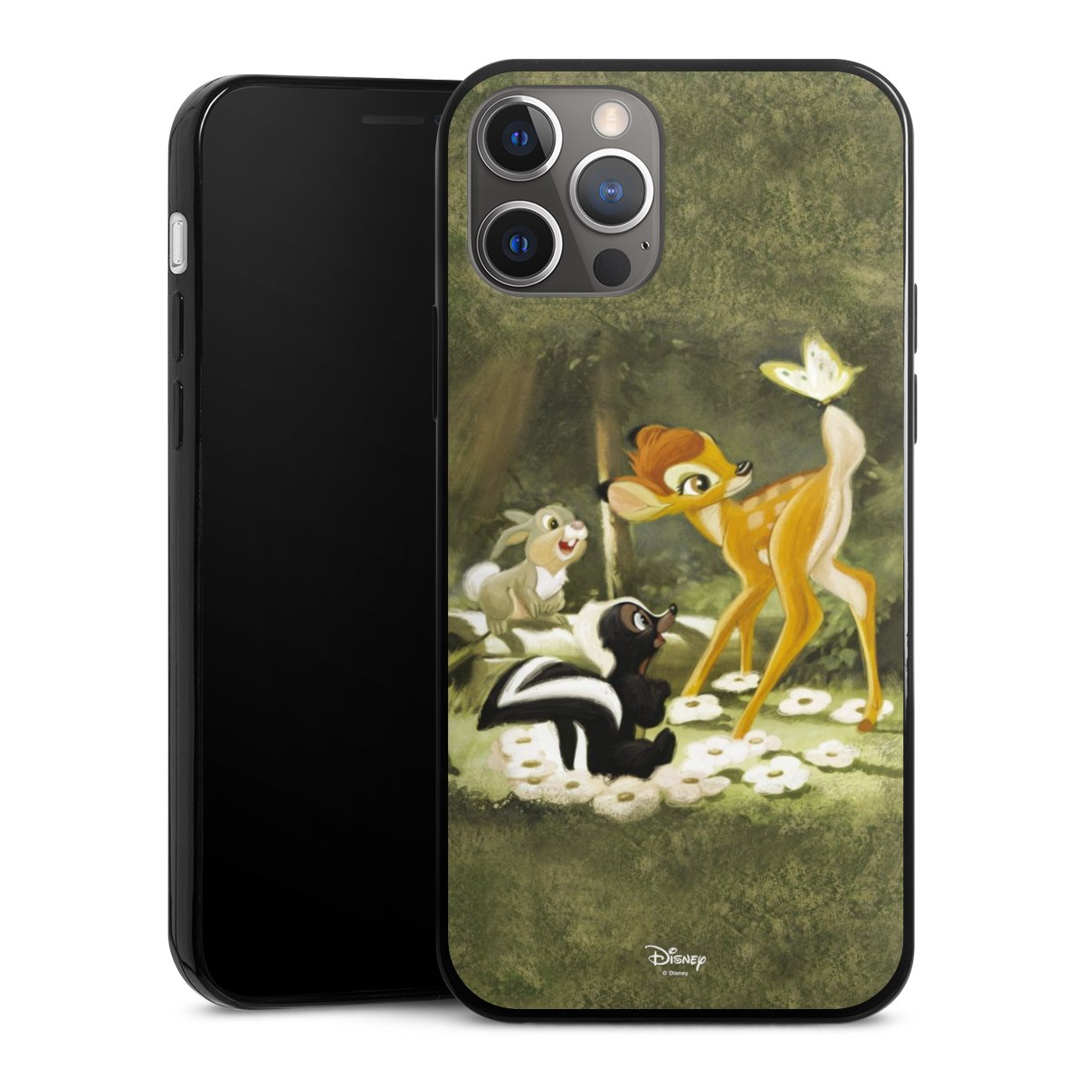 iPhone 12 Pro Handy Slim Case extra dünn Silikon Handyhülle schwarz Hülle Disney Official Licensed Product Bambi Silikon Slim Case