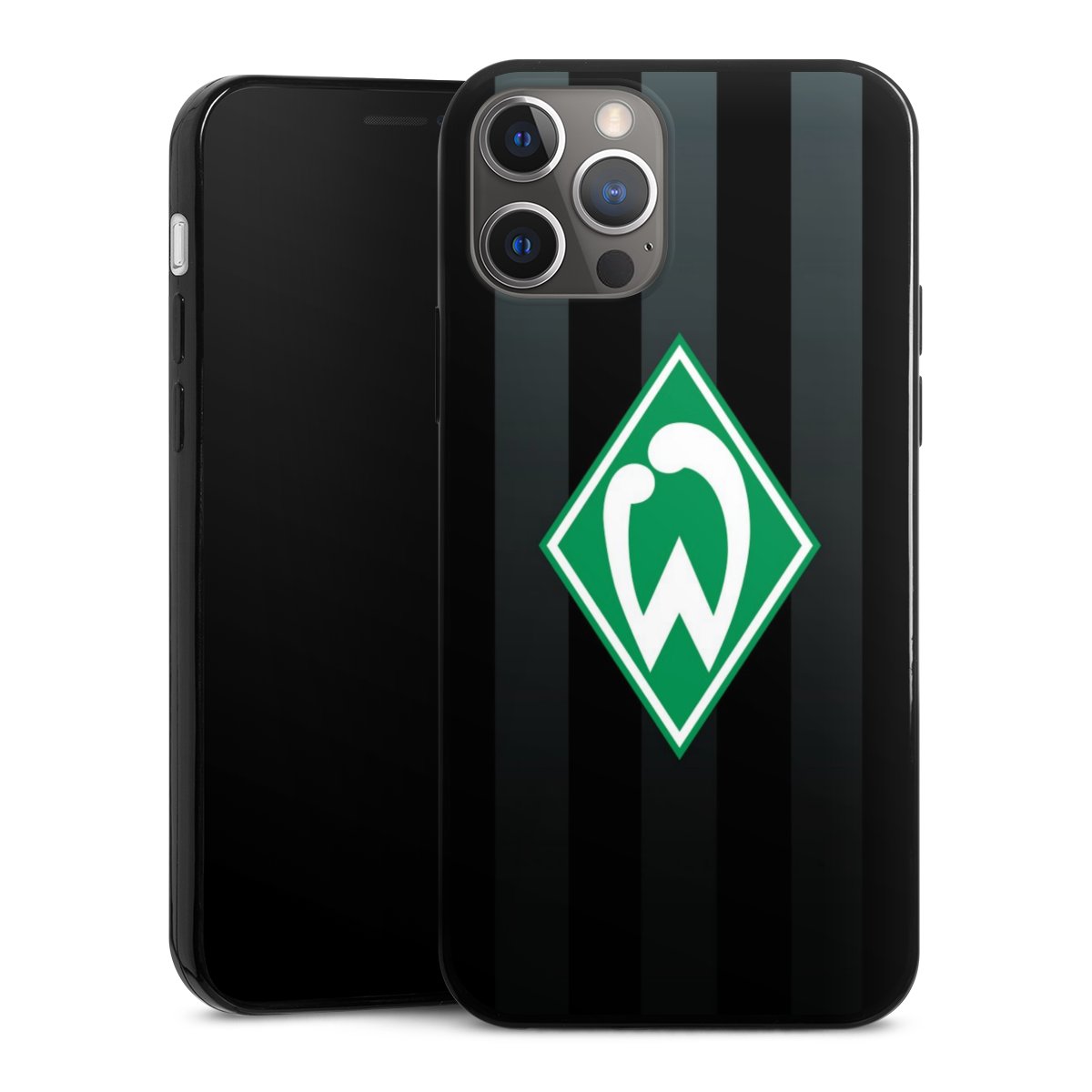 iPhone 12 Pro Handy Slim Case extra dünn Silikon Handyhülle schwarz Hülle Stripes Sv Werder Bremen Official Licensed Product Silikon Slim Case