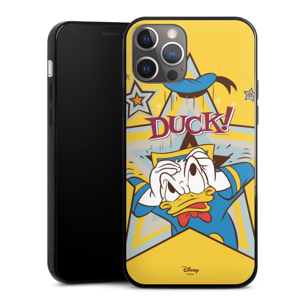 iPhone 12 Pro Handy Slim Case extra dünn Silikon Handyhülle schwarz Hülle Official Licensed Product Donald Duck Disney Silikon Slim Case